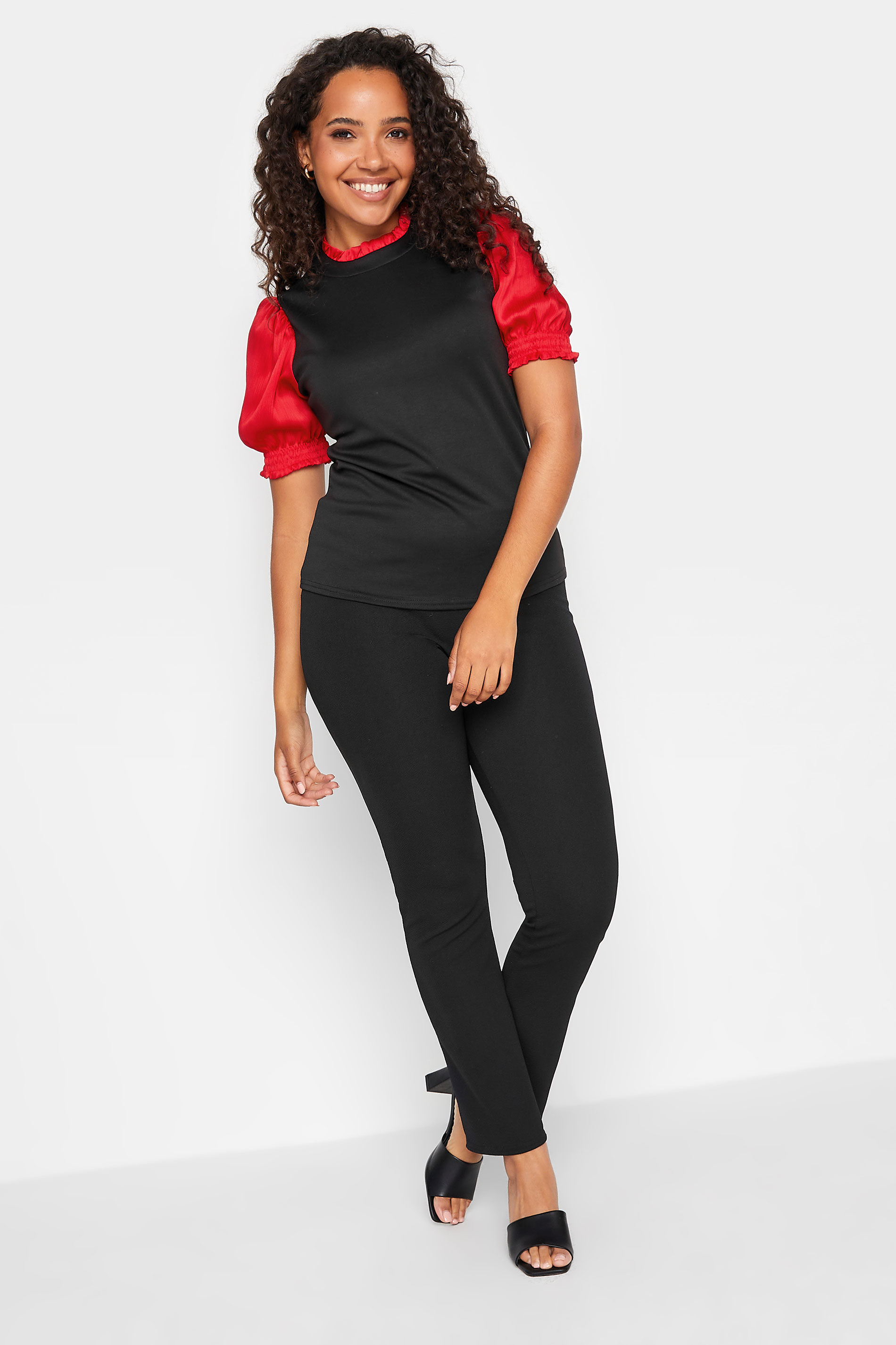 M&Co Red Contrast Sleeve Blouse | M&Co 2