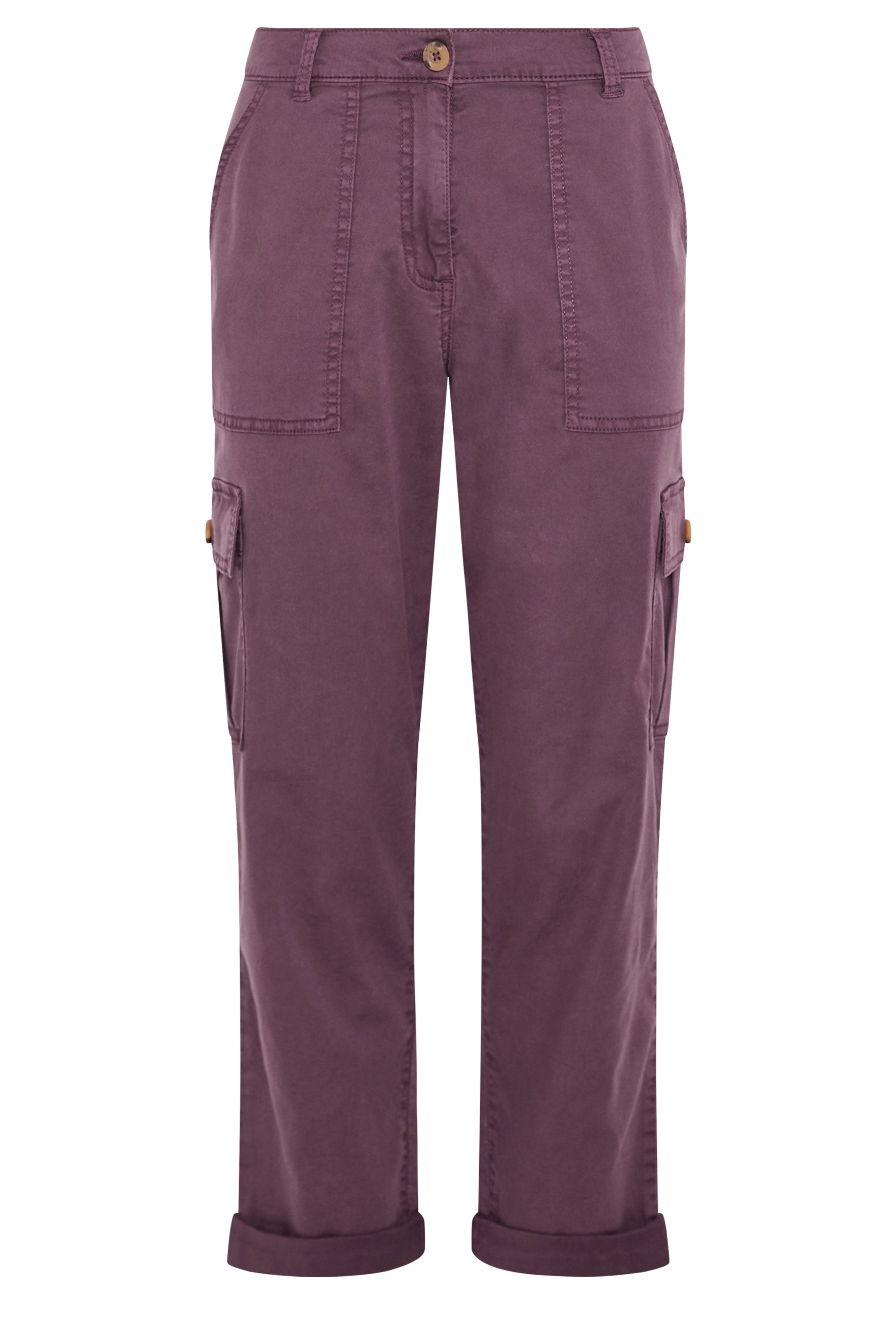 M&Co Berry Purple Cargo Trousers | M&Co 5
