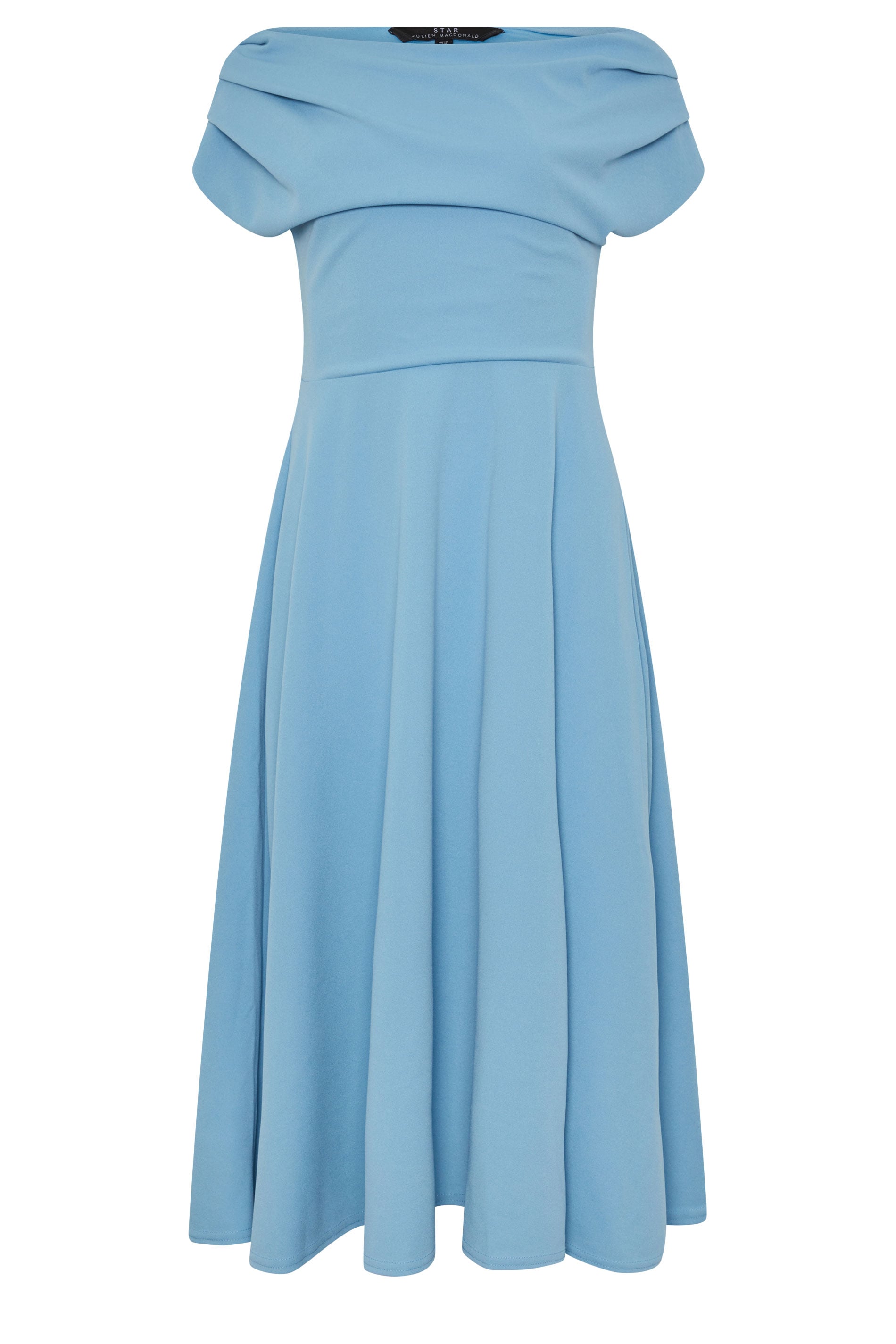 STAR Blue Off Shoulder Fit and Flare Dress | StarByJM 5