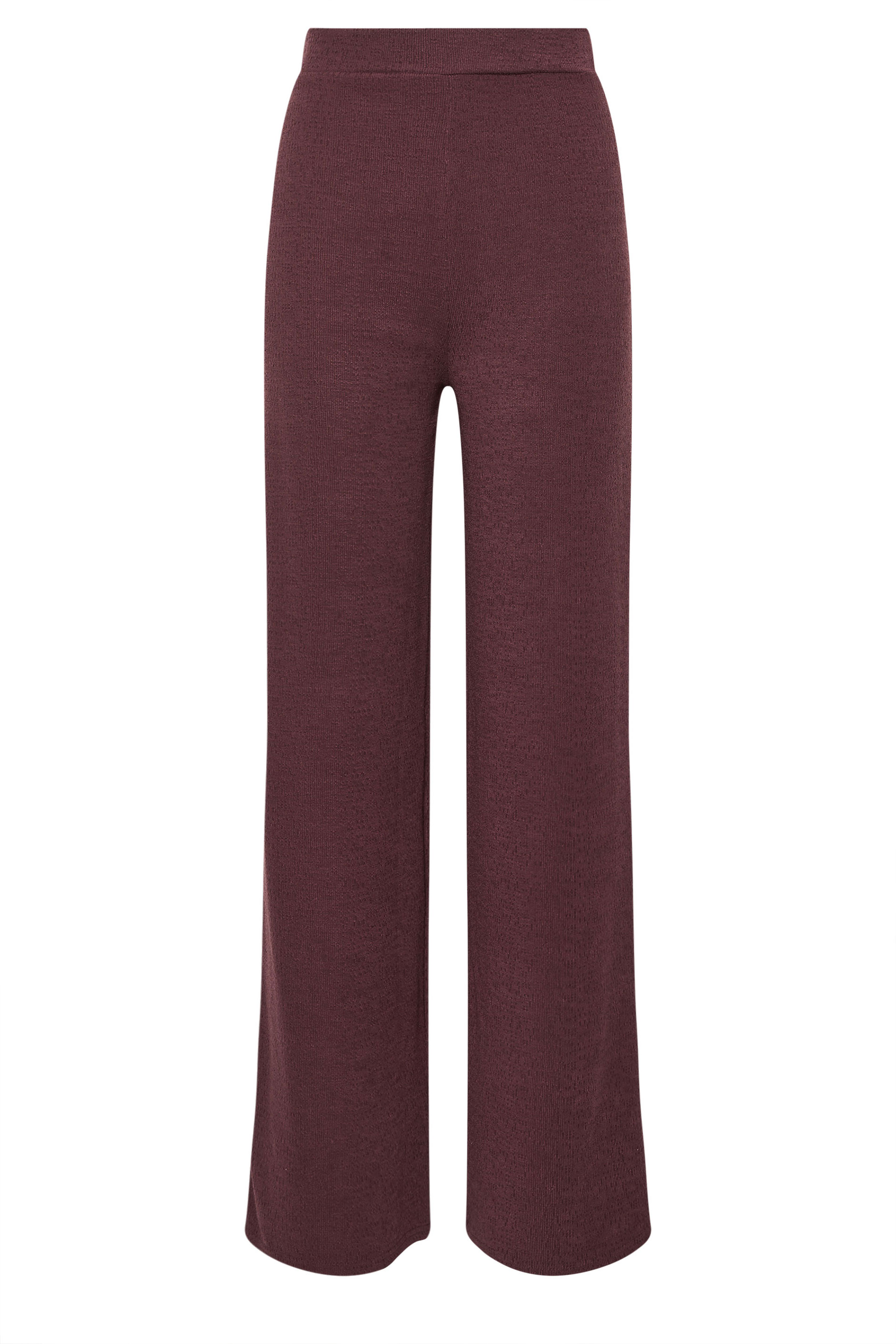 LTS Tall Women's Berry Red Textured Wide Leg Trousers | Long Tall Sally 5