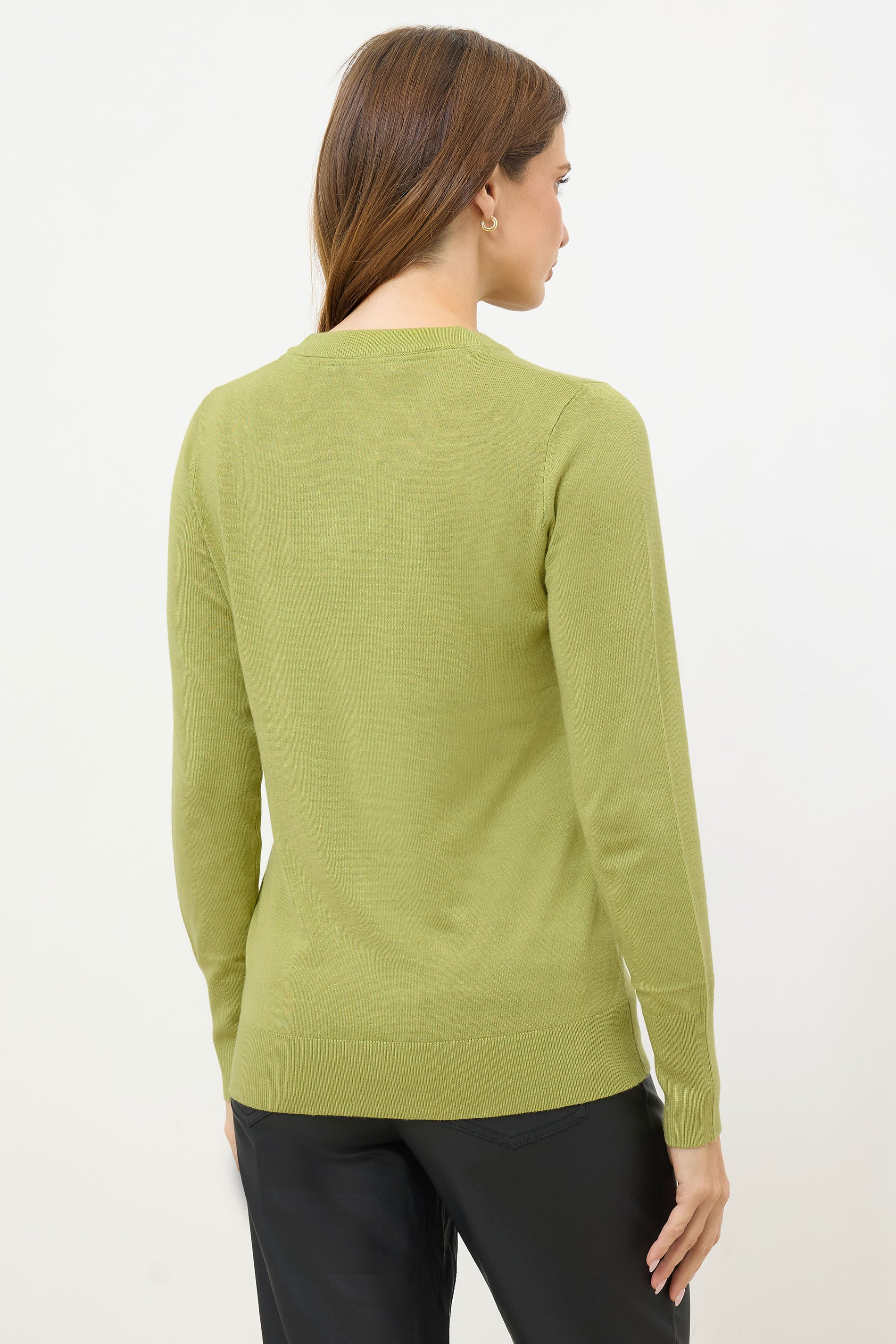 M&Co Green V-Neck Long Sleeve Jumper | M&Co 2
