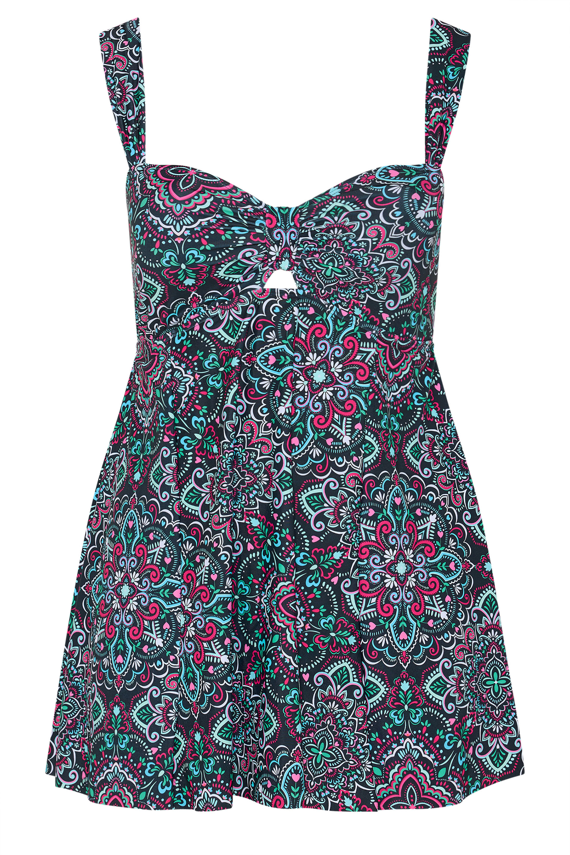 YOURS Plus Size Black Aztec Print Swim Dress | Yours Clothing 6