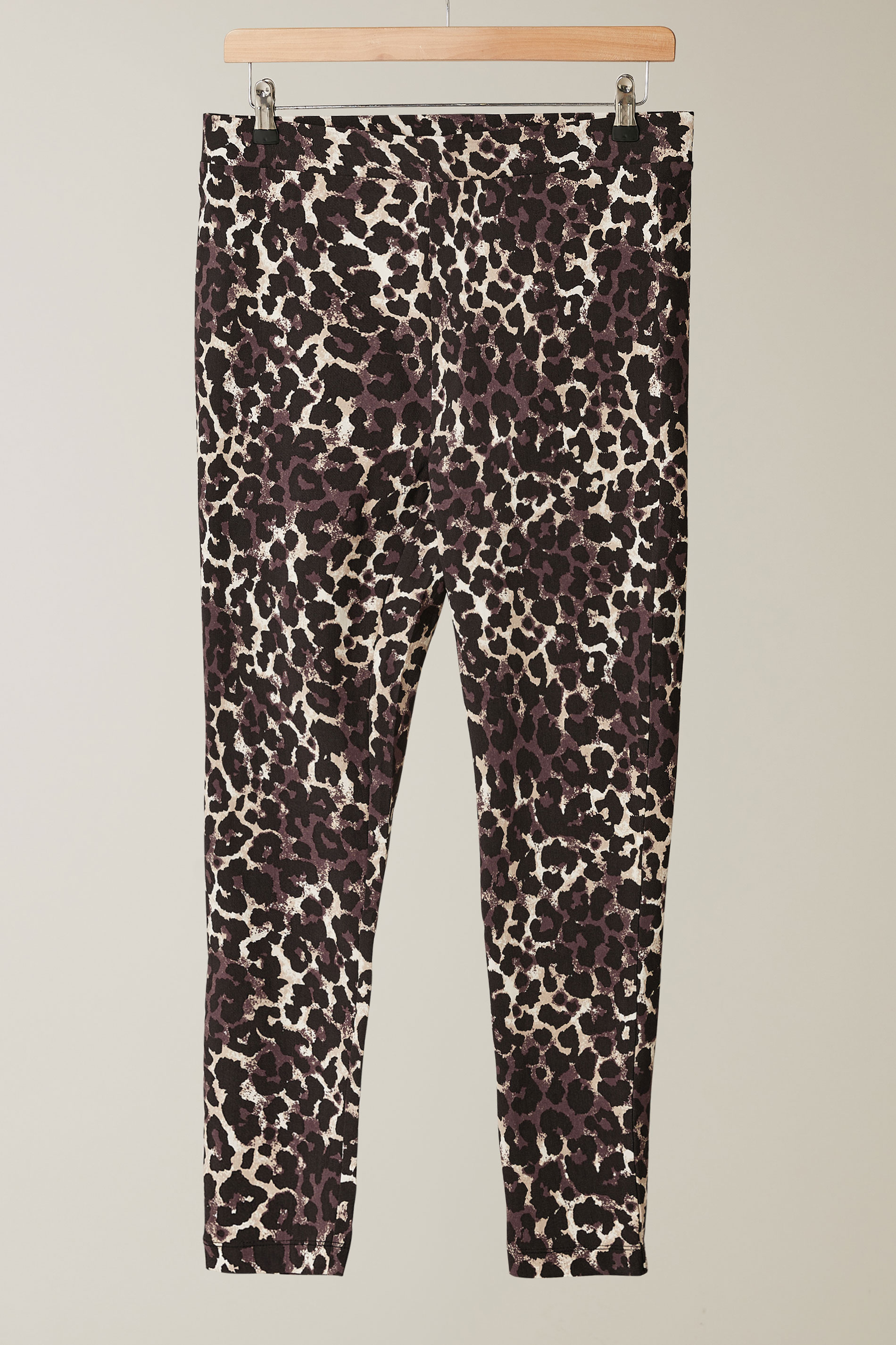 EVANS Plus Size Natural Brown Leopard Print Trousers | Evans 5