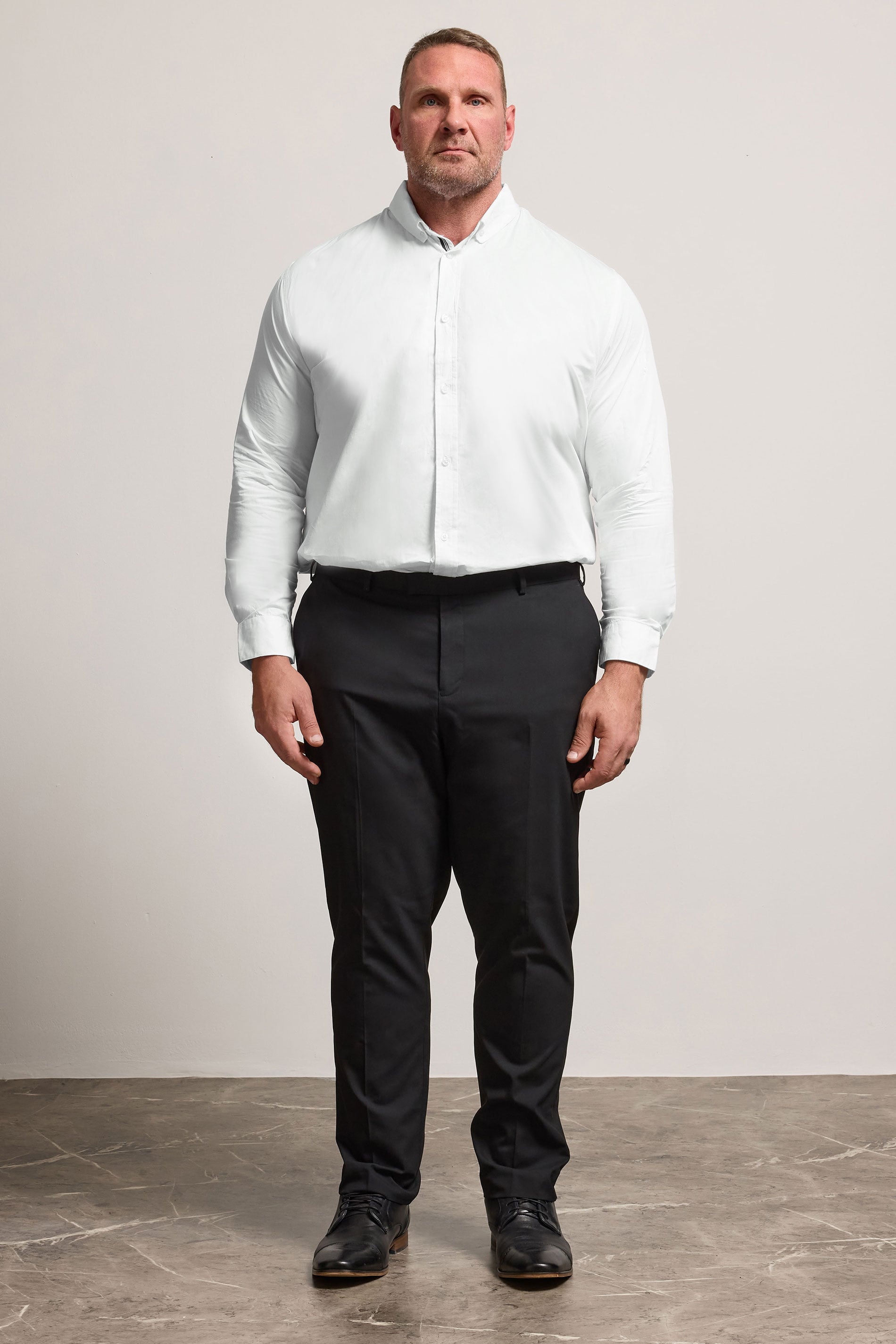 BadRhino Big & Tall 2 PACK White Long Sleeve Poplin Shirts | BadRhino 5
