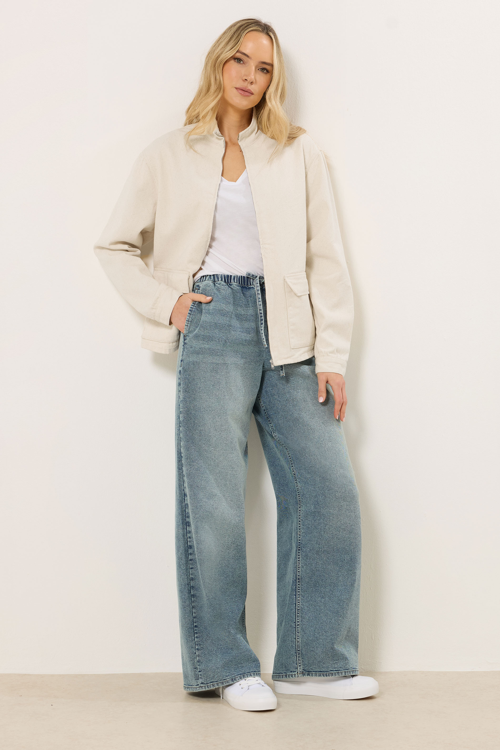 LTS Tall Women's Cream Funnel Neck Jacket | Long Tall Sally 4