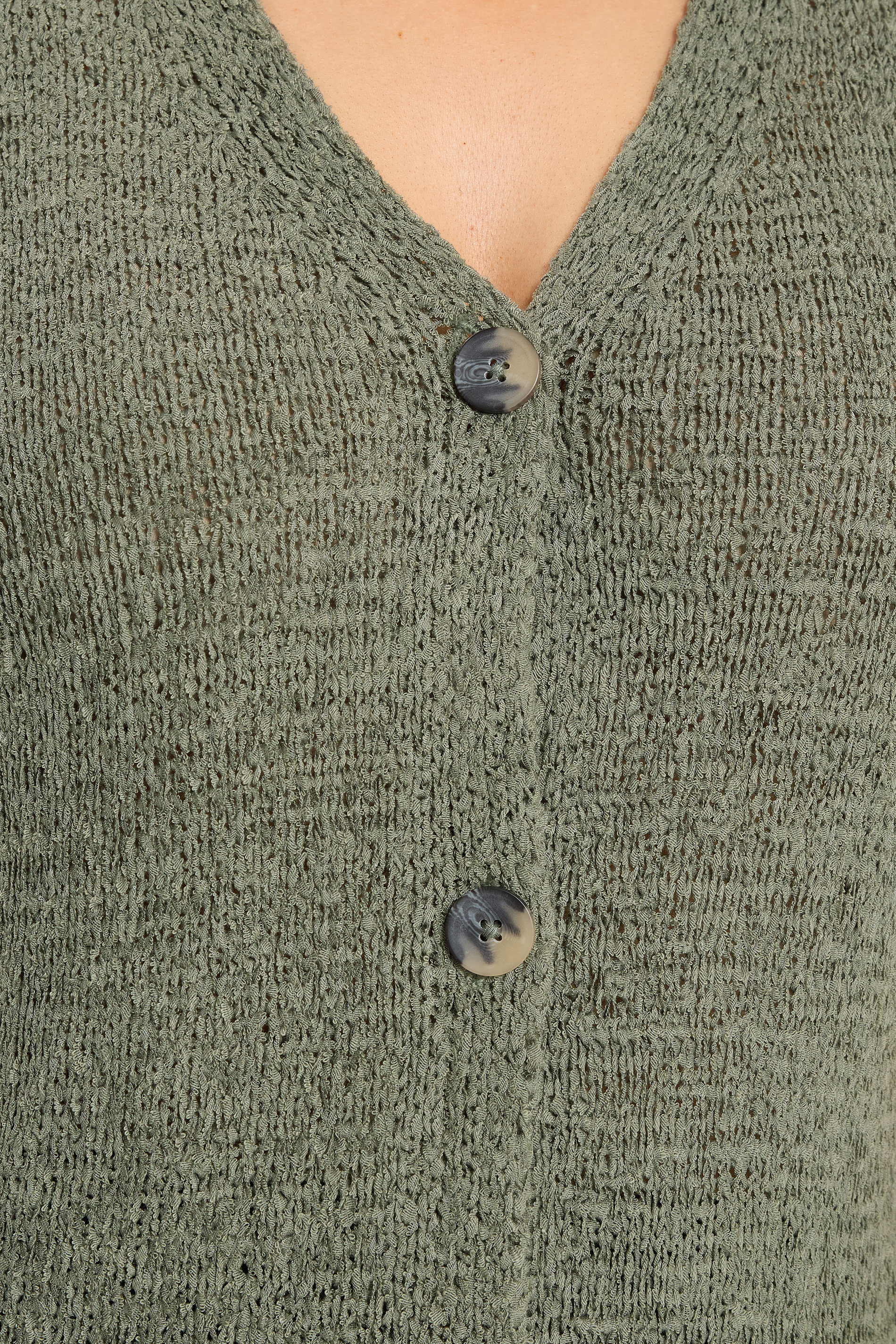 YOURS Plus Size Green Button Through Knitted Waistcoat | Yours Clothing 5