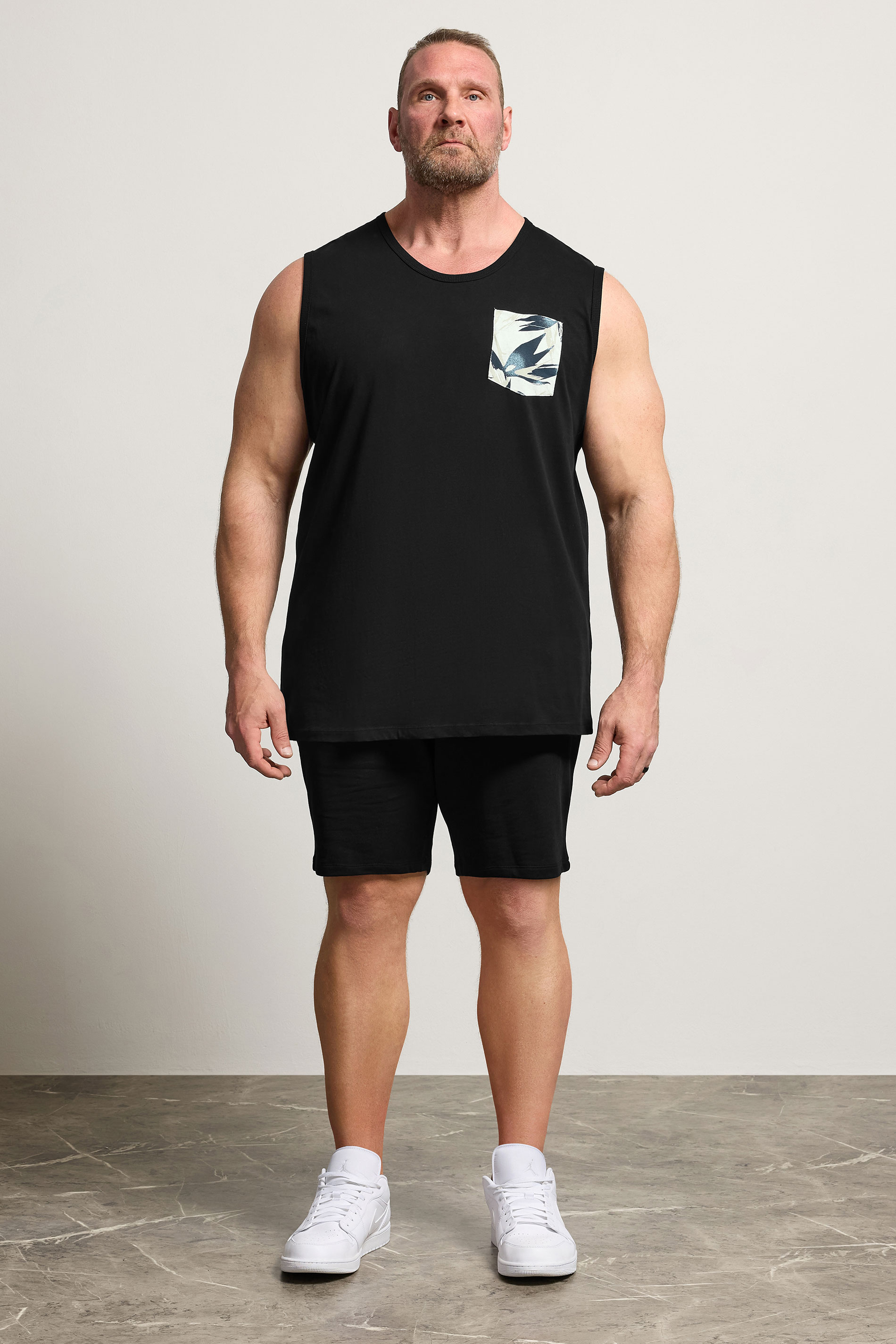 JACK & JONES Big & Tall Black Logo Jogger Sweat Shorts | BadRhino 1