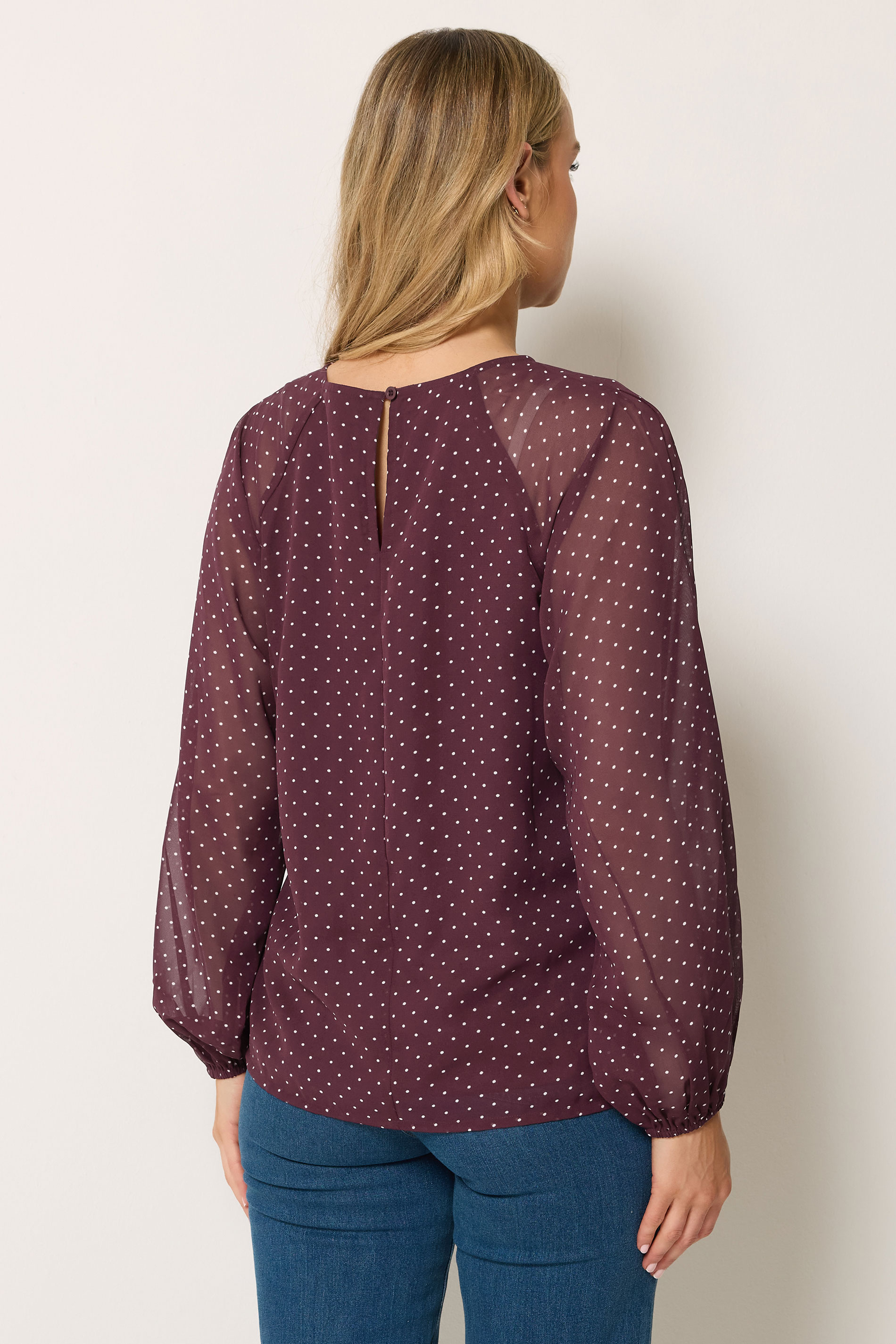 LTS Tall Women's Red Polka Dot Long Sleeve Blouse | Long Tall Sally 2