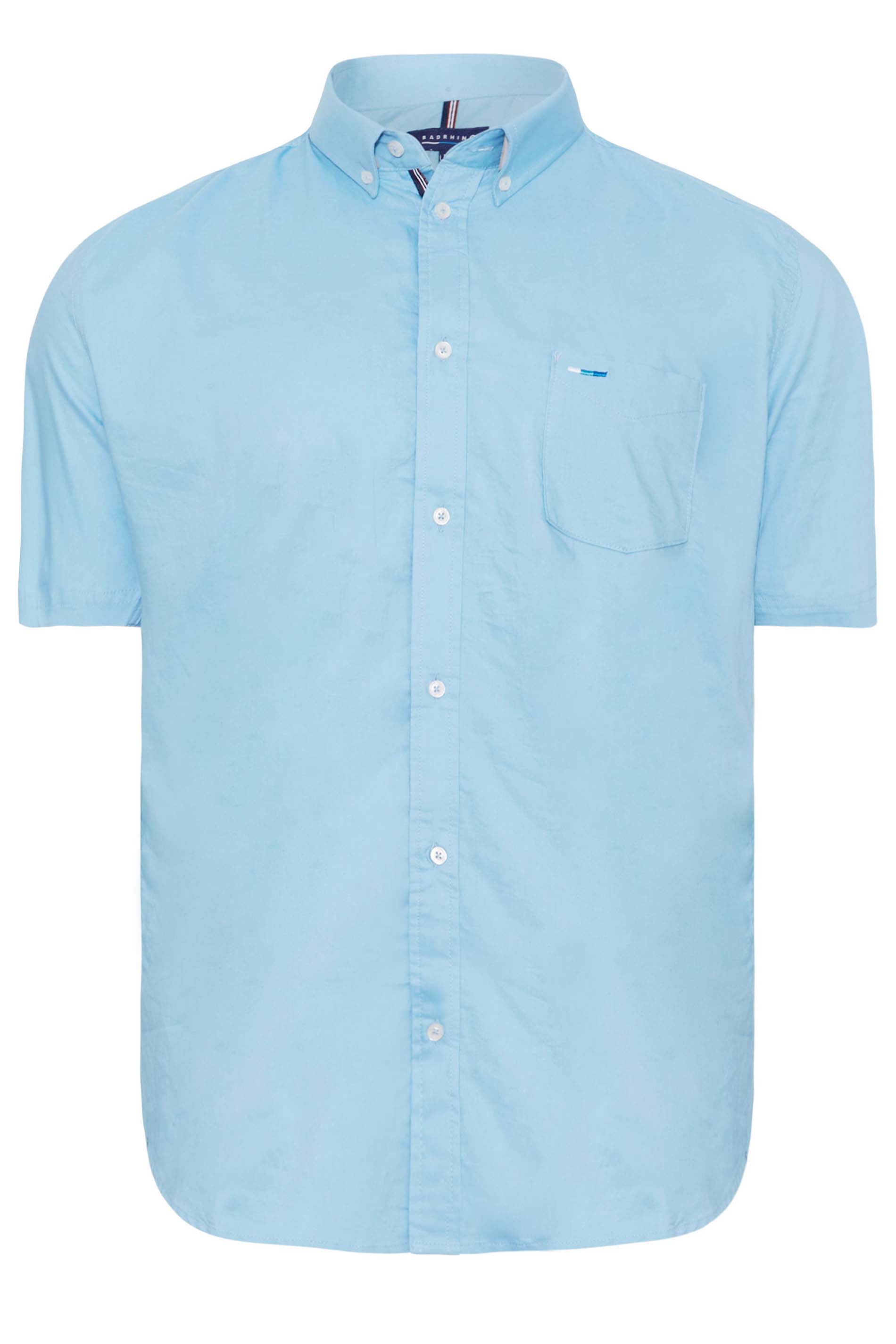 BadRhino Big & Tall Light Blue 2 PACK Short Sleeve Oxford Shirts | BadRhino 2