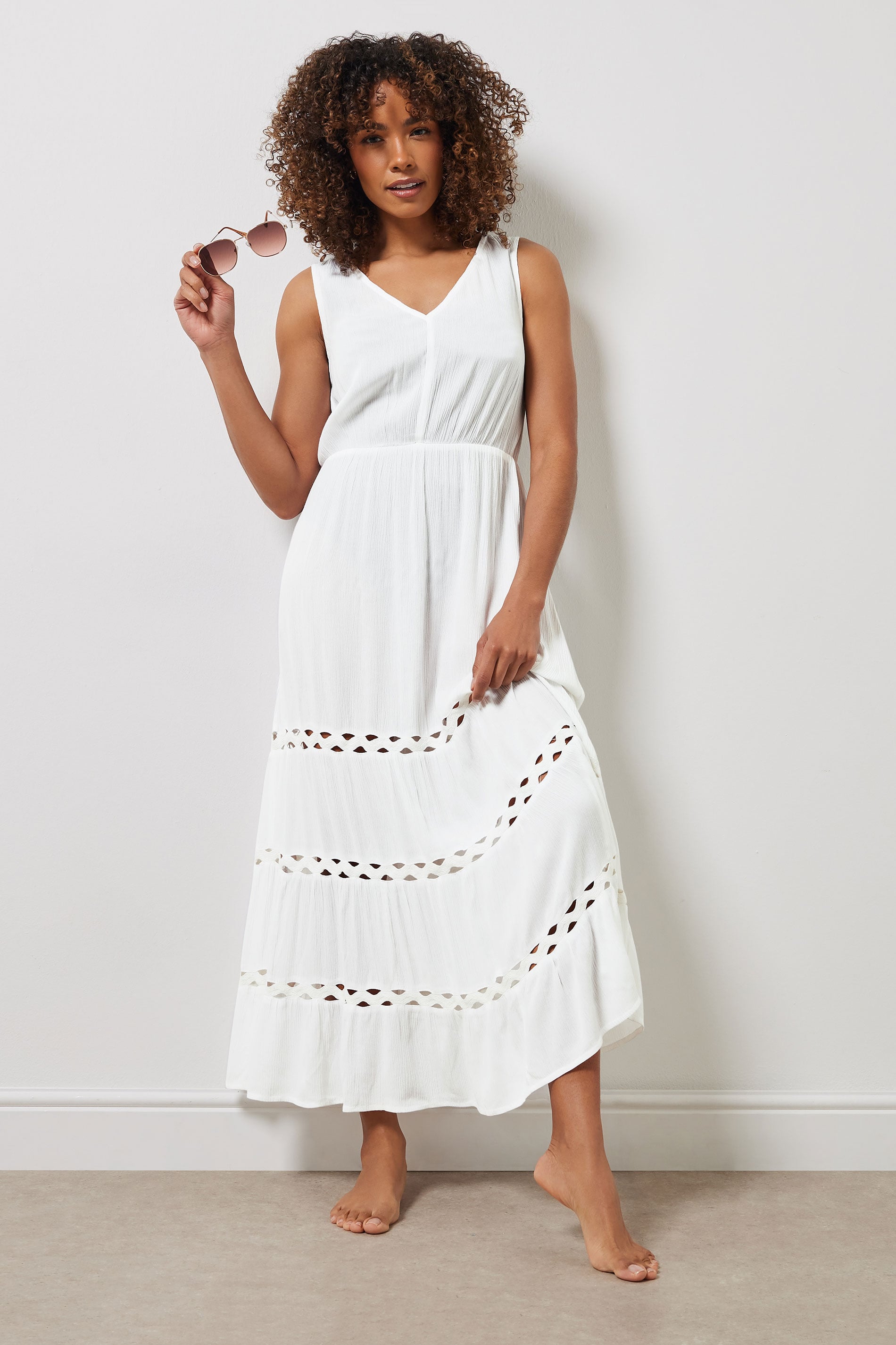 M&Co White Tiered Maxi Beach Dress | M&Co 2