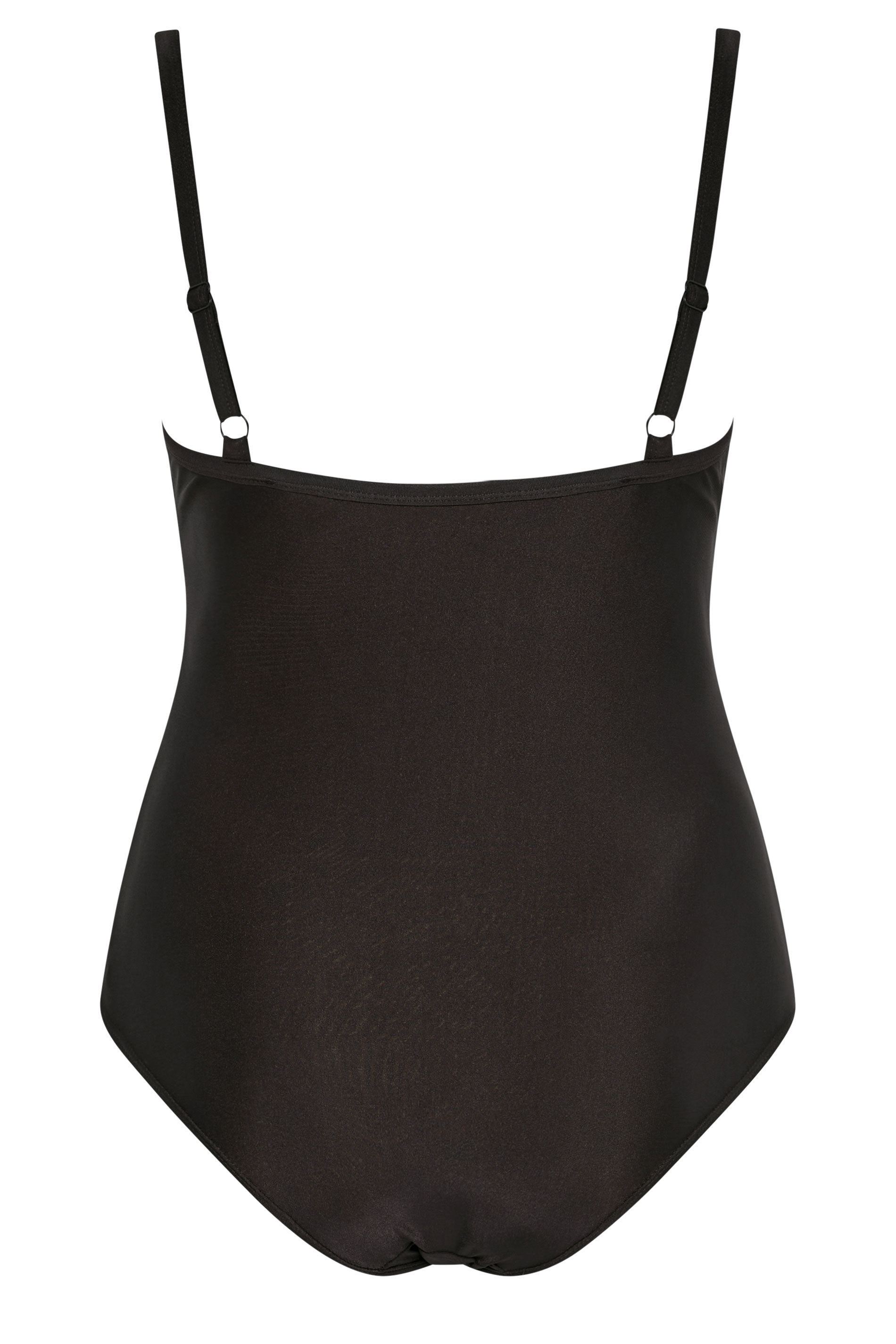 YOURS Plus Size Chocolate Brown Crossover Super Sculpt Swimsuit | Yours Clothing 2