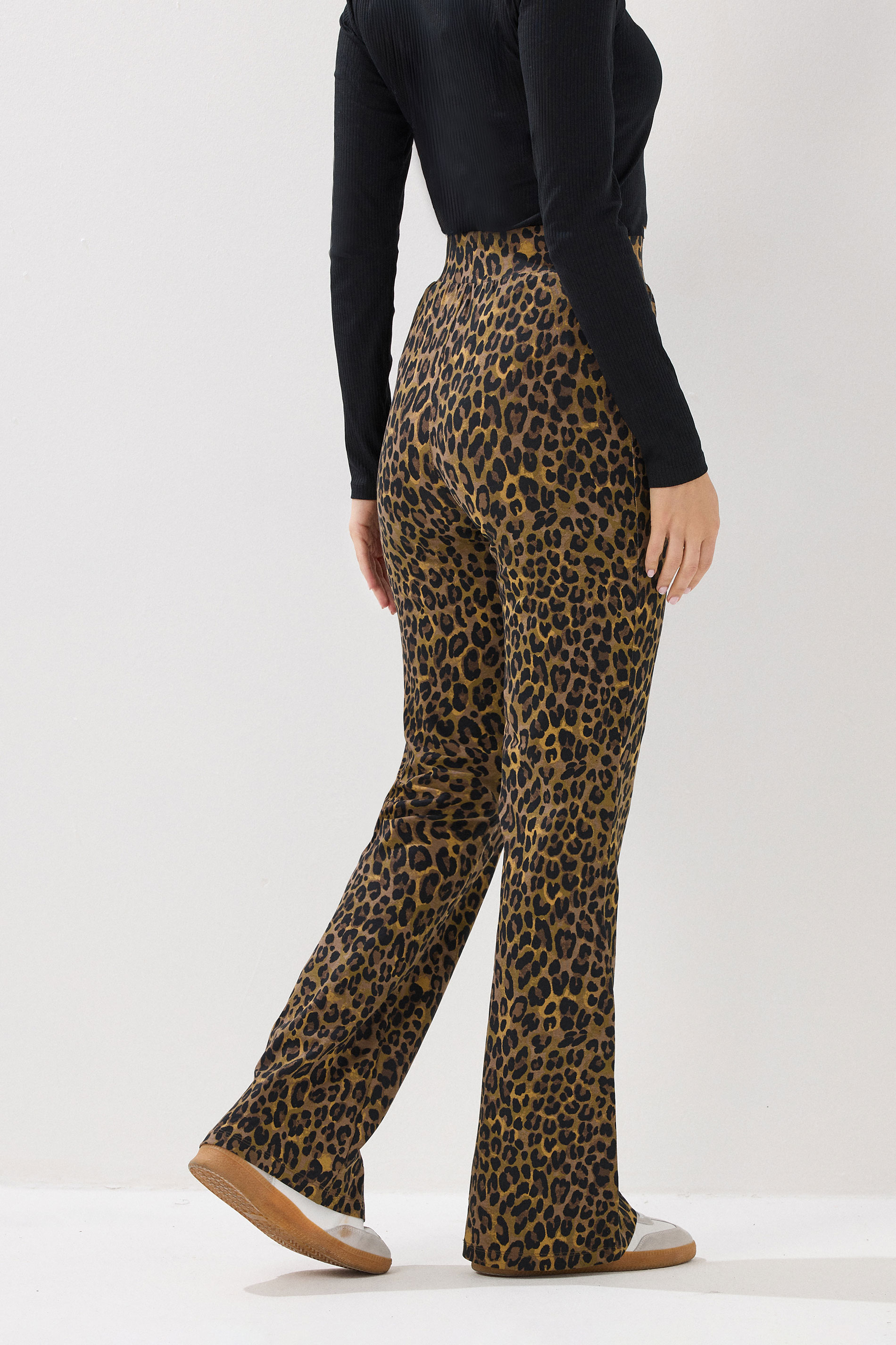 LTS Tall Brown Leopard Print Flared Leggings | Long Tall Sally 2