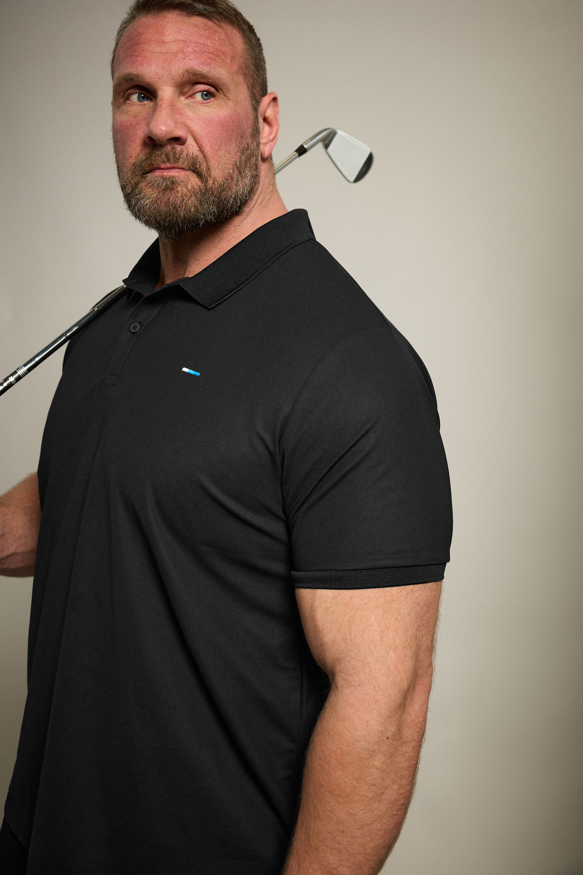 BadRhino Big & Tall Black Pique Golf Polo Shirt | BadRhino 3