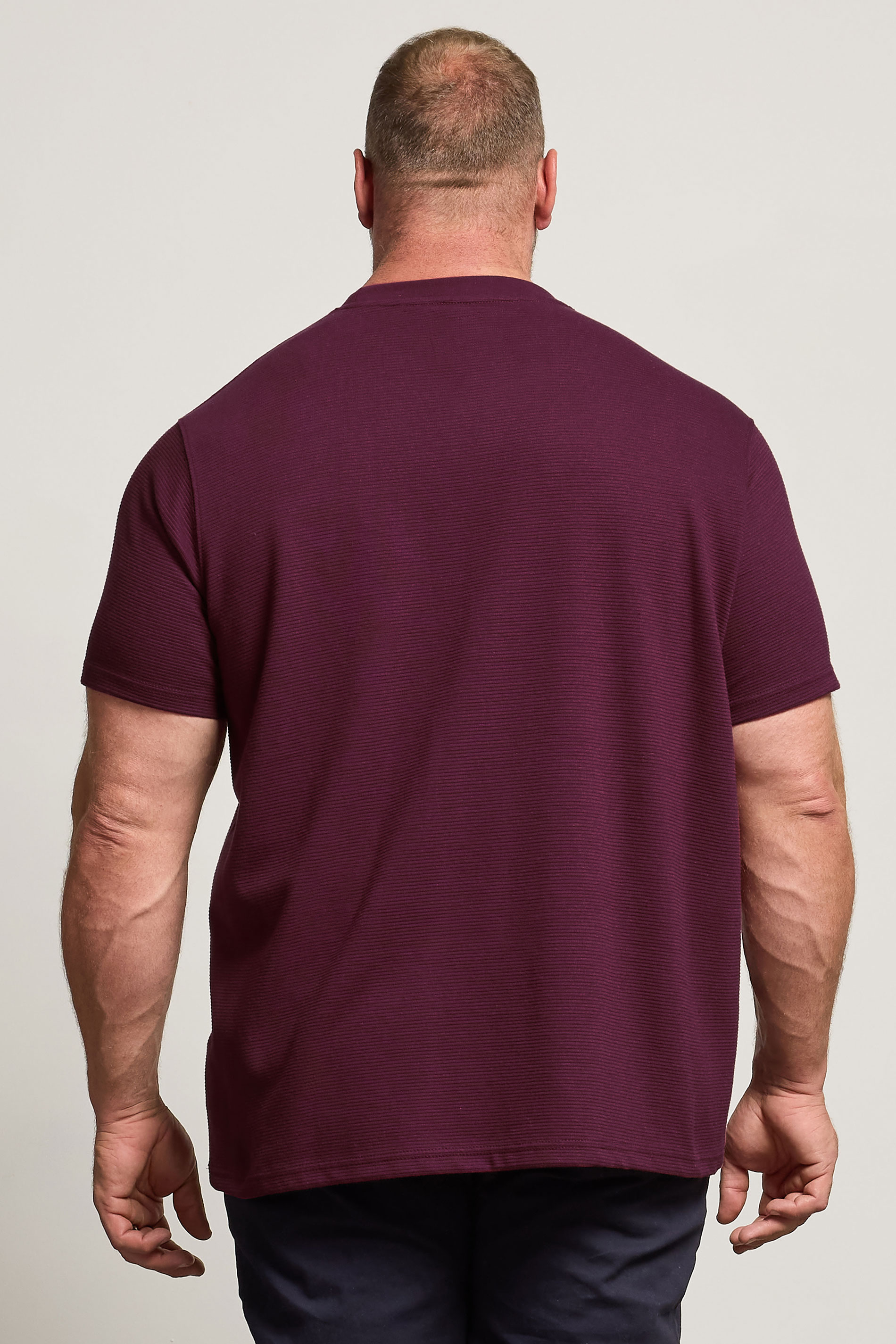 BadRhino Big & Tall Burgundy Red Ottoman Textured T-Shirt | BadRhino 2