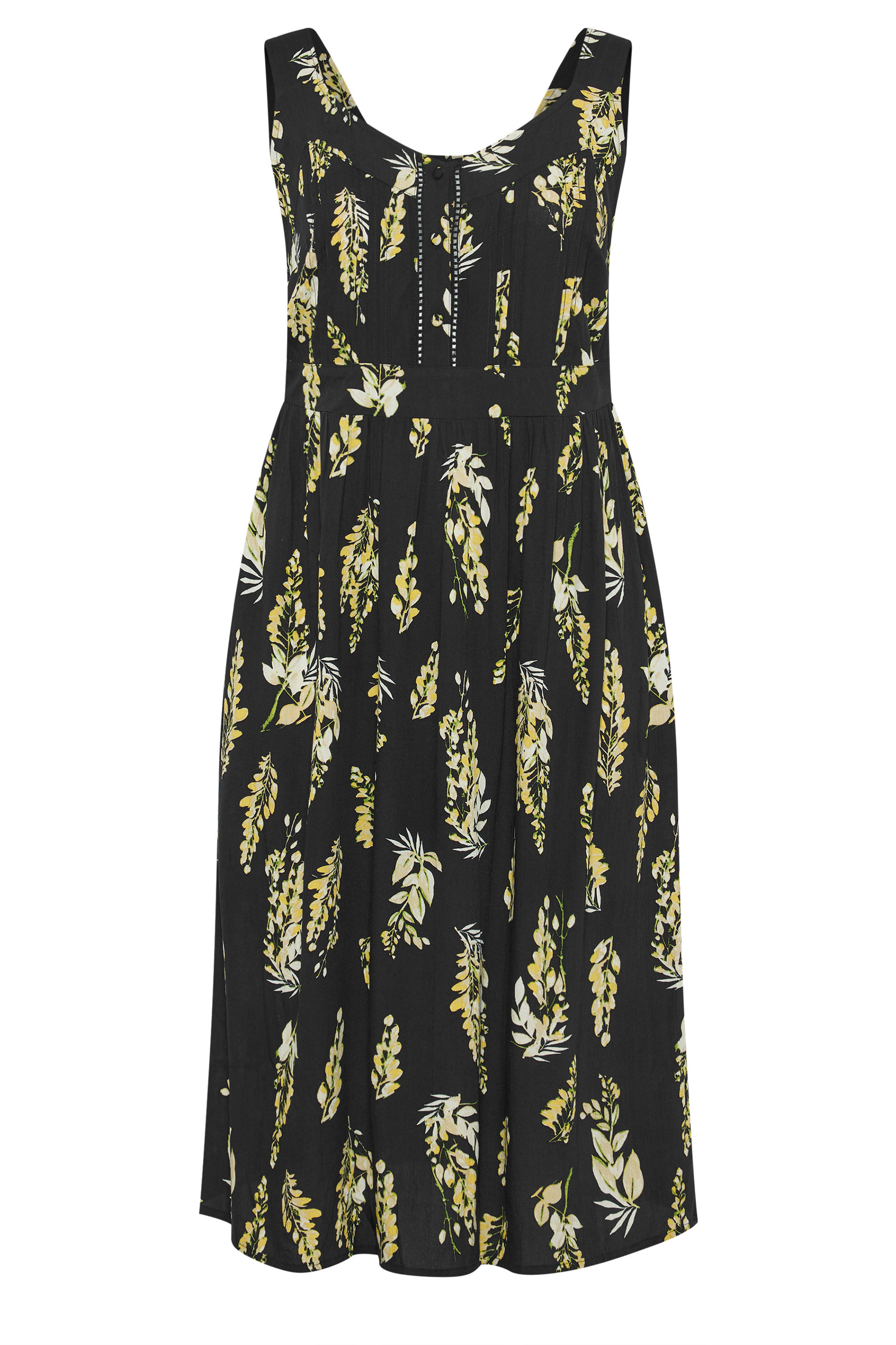 EVANS Plus Size Black Floral Tie Waist Sundress | Evans  5