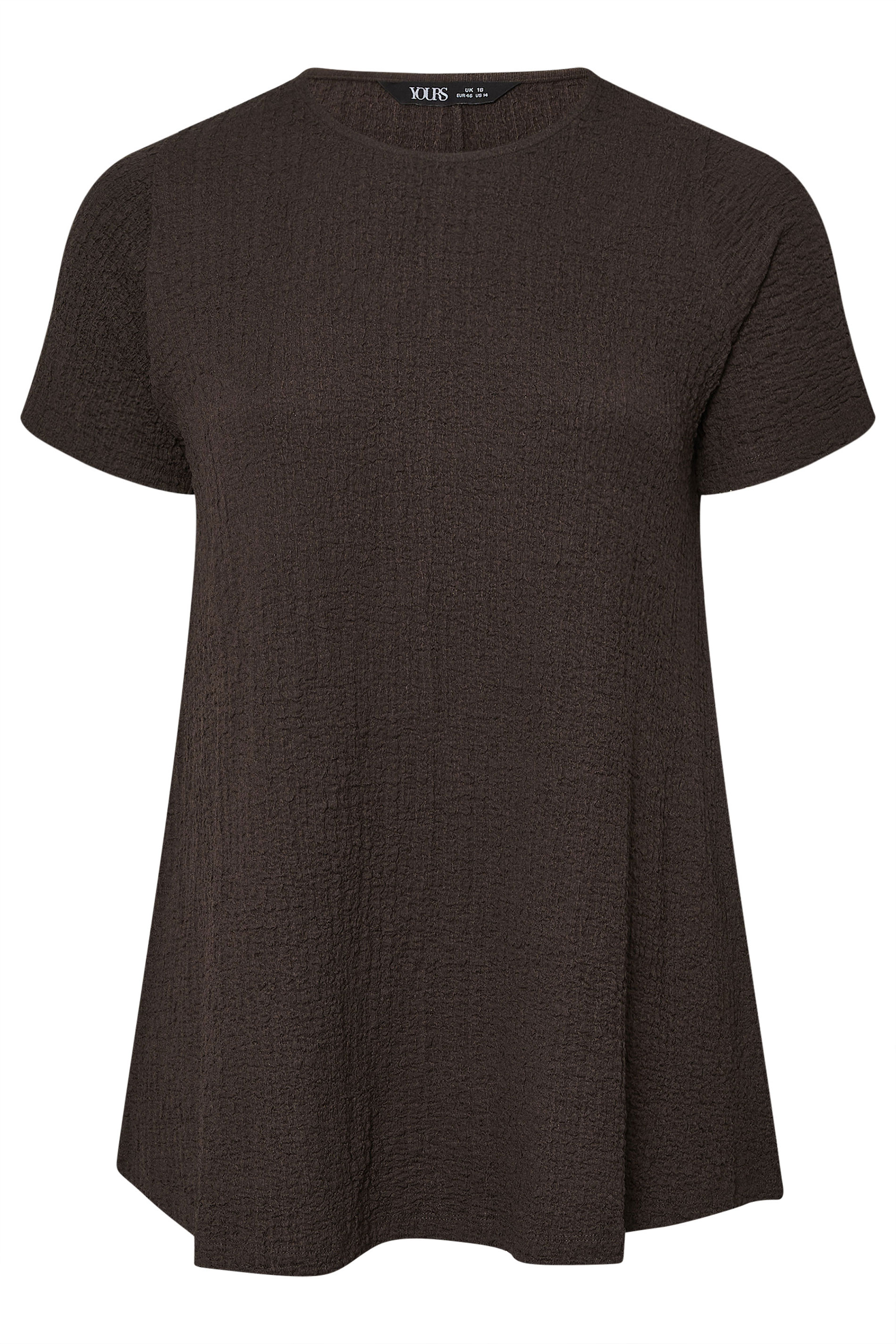 YOURS Plus Size Chocolate Brown Textured Swing Top | Yours Clothing 6