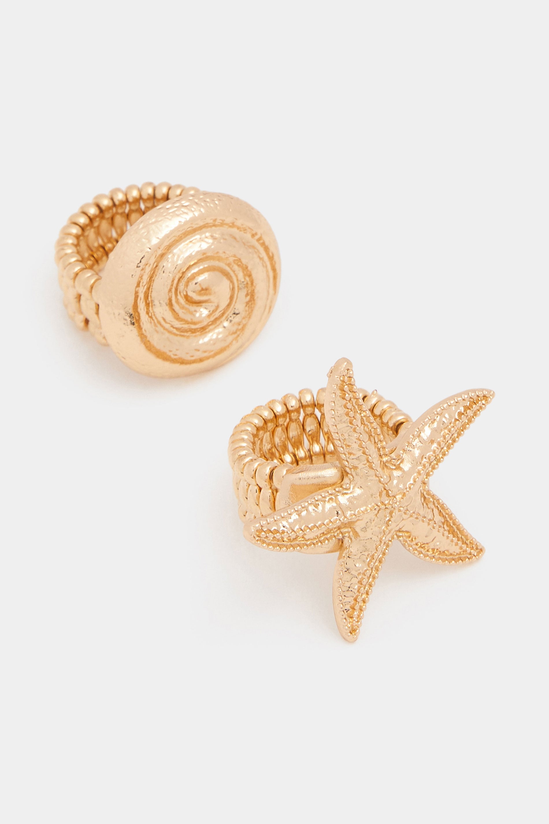 YOURSET 6 PACK Gold Tone Gem Stretch Ring Set | Yours Clothing 2