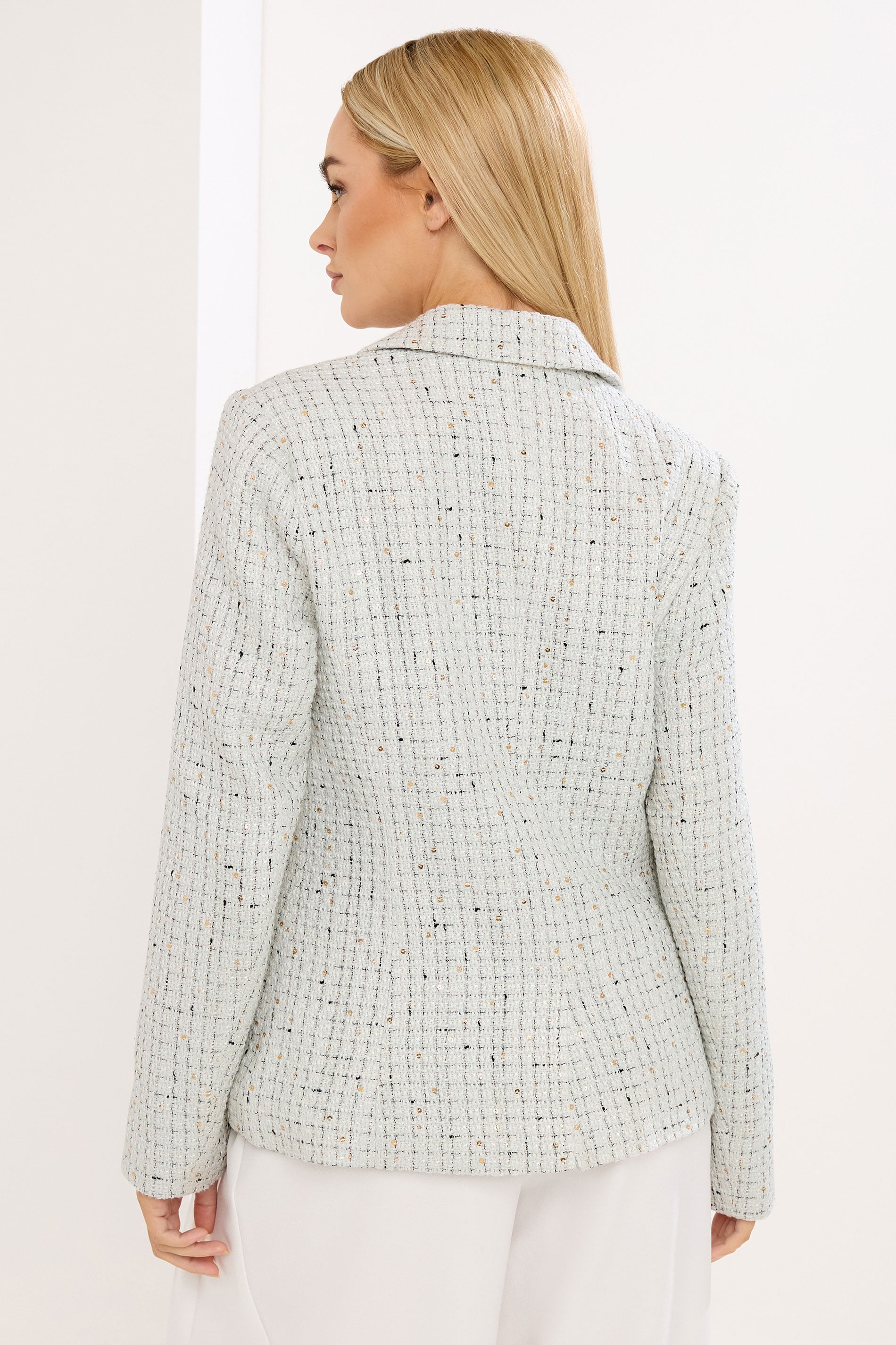 STAR White Boucle Checked Blazer | StarByJM 2