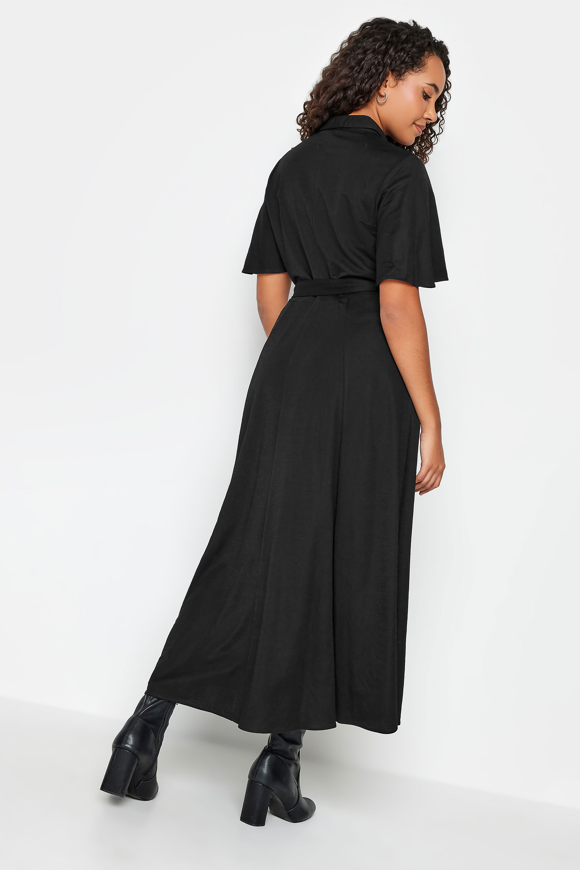M&Co Black Button Through Collared Midaxi Dress | M&Co 3
