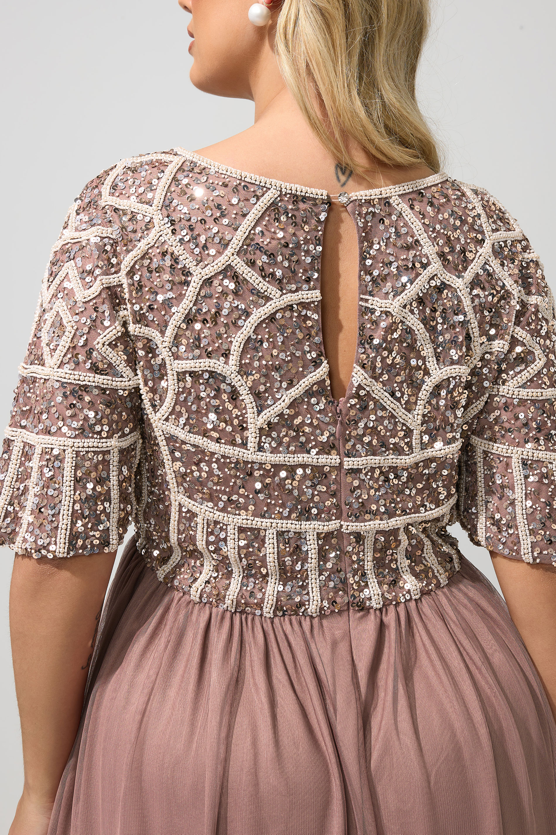 LUXE Plus Size Pink Embellished Maxi Dress | Yours Clothing 4
