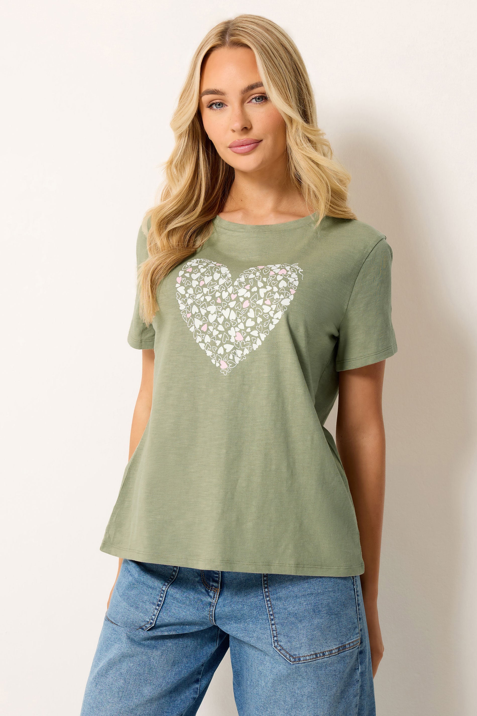 M&Co Green Heart Print Cotton T-Shirt | M&Co 3