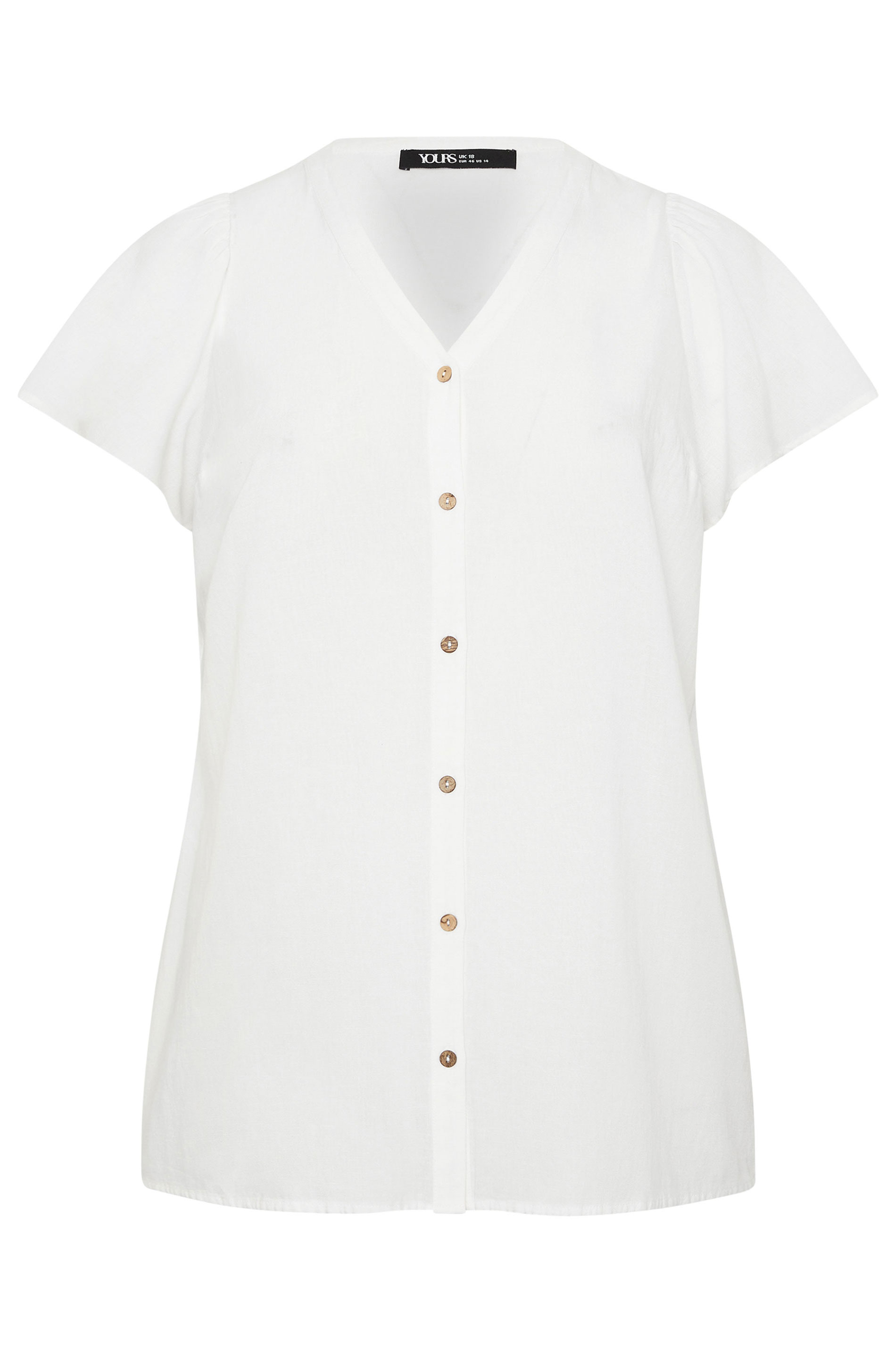 YOURS Plus Size White Button Through Blouse | Yours Clothing 5