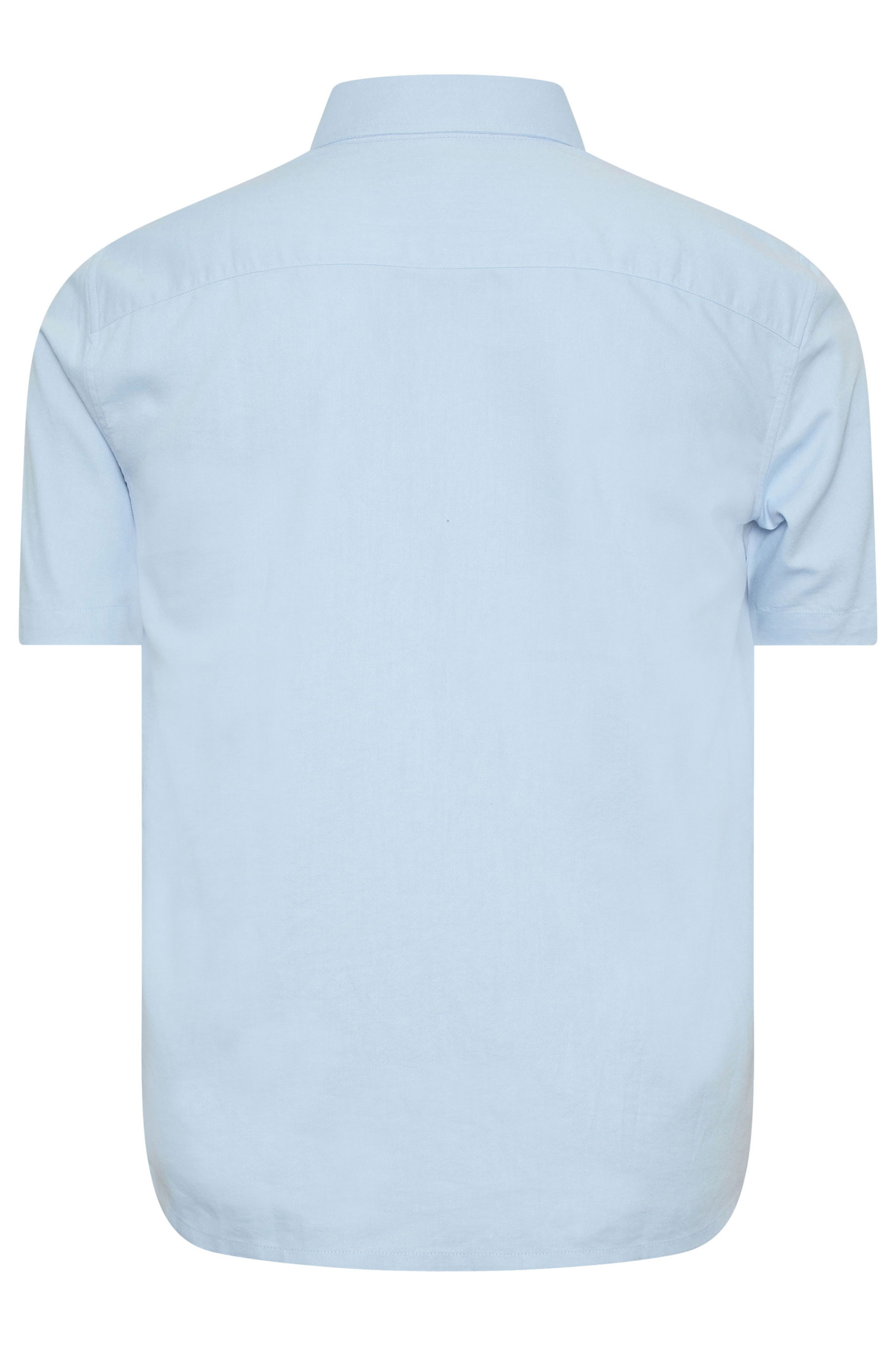 BadRhino Big & Tall Premium Light Blue Short Sleeve Oxford Cotton Shirt | BadRhino 4
