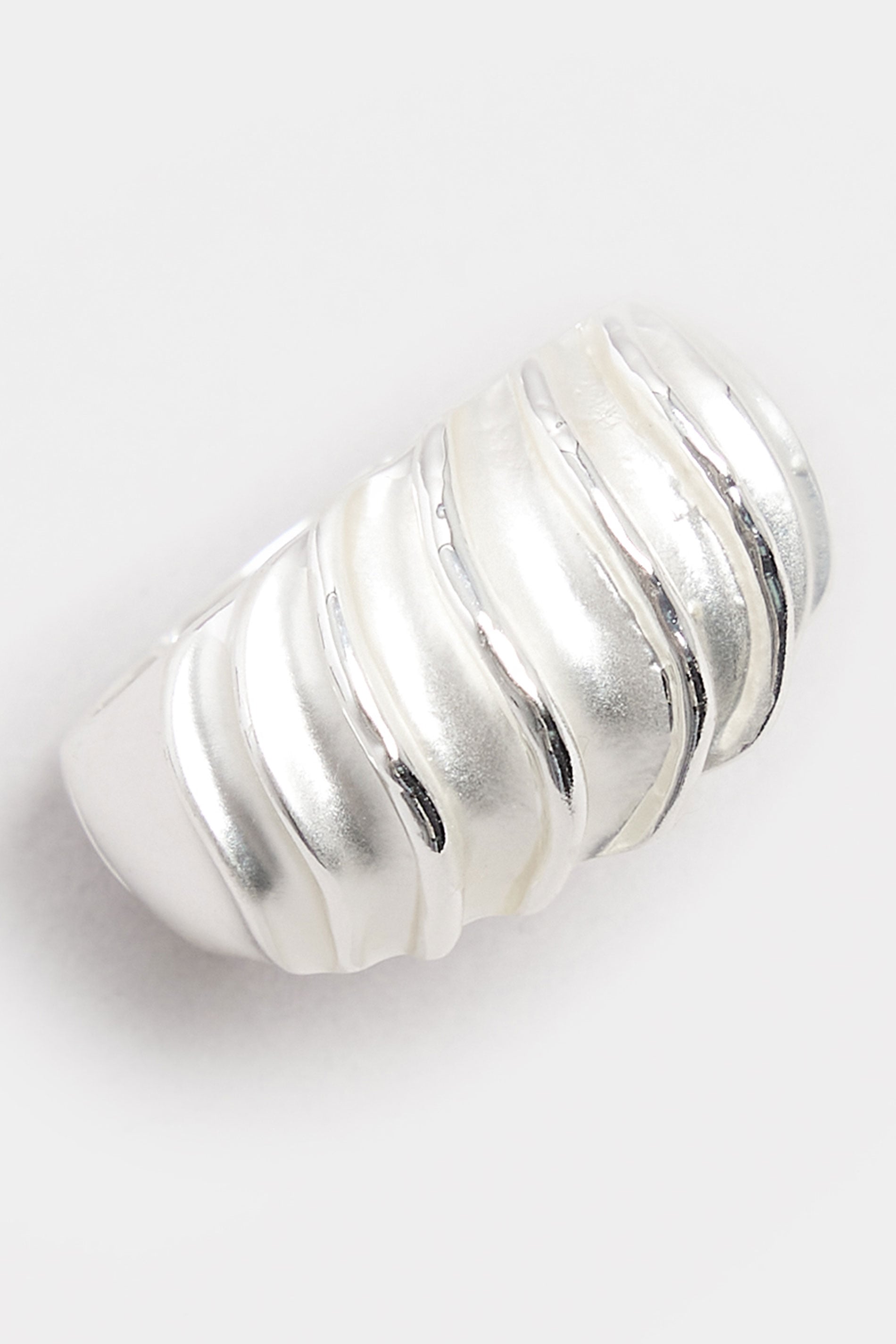 Silver Tone Wave Stretch Ring | Yours Clothing 2