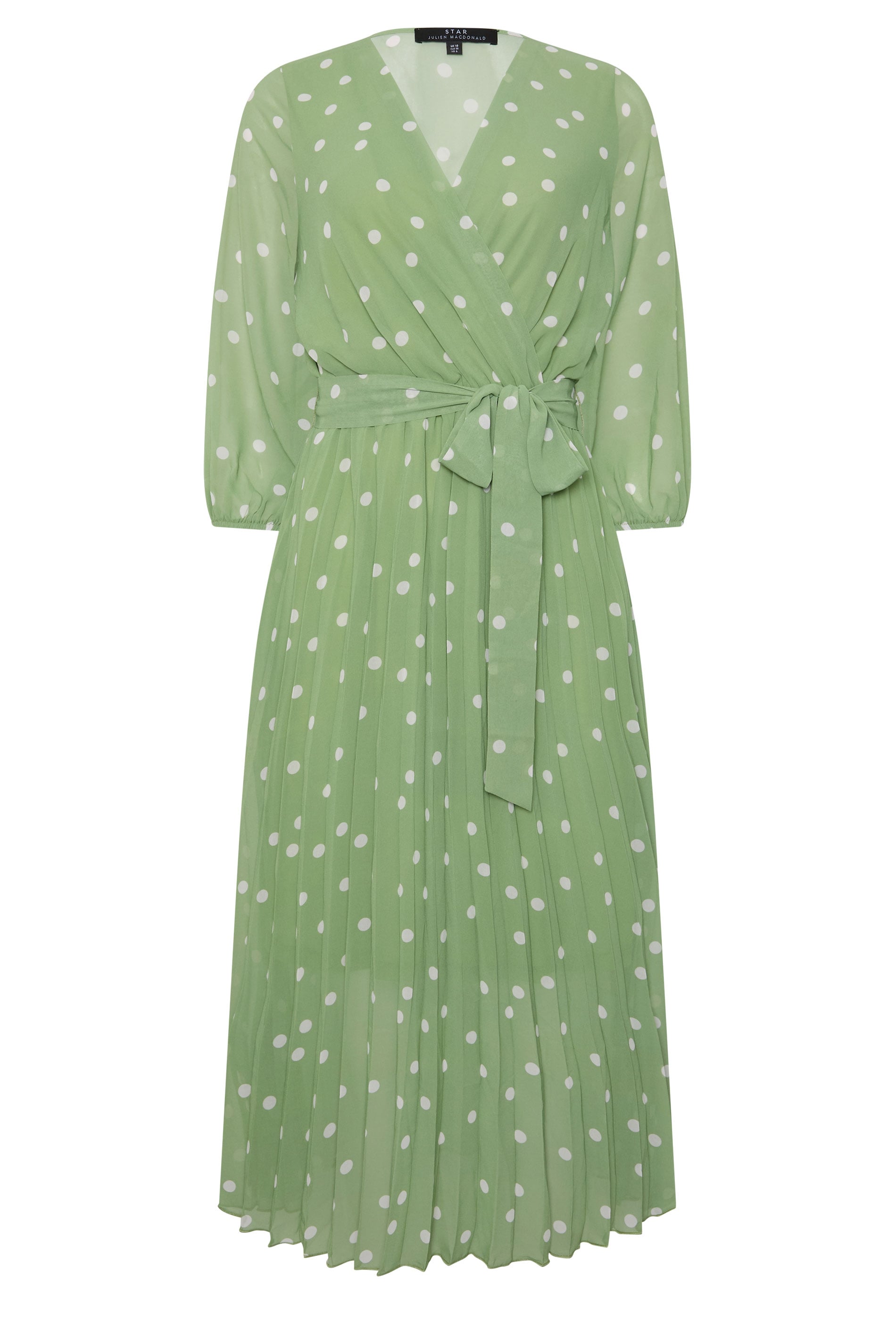 STAR Green Polka Dot Pleated Dress | StarByJM 5