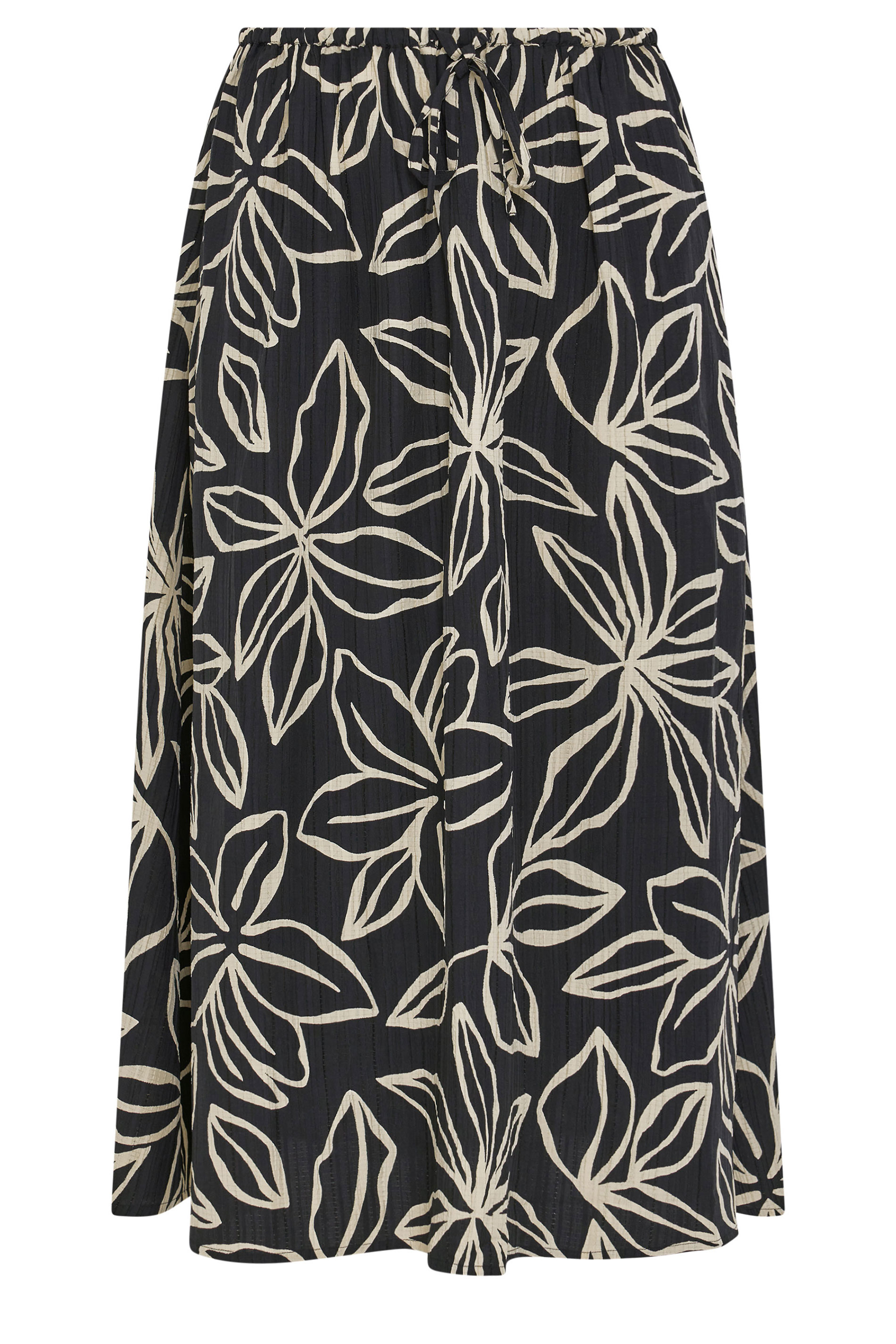 YOURS Plus Size Black Floral Textured Maxi Skirt | Yours Clothing 5