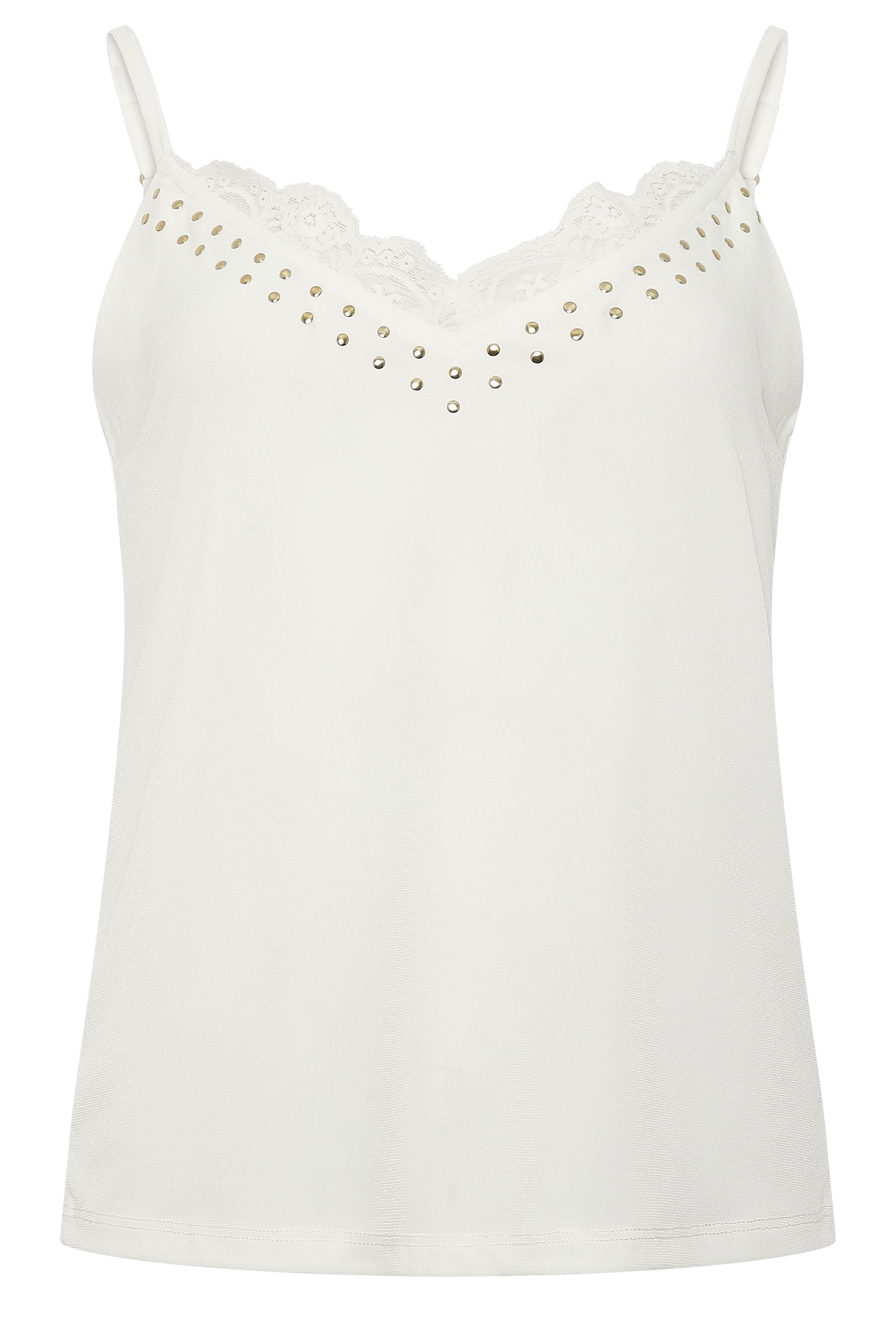 STAR White Stud Detail Lace Cami Top | StarByJM 5