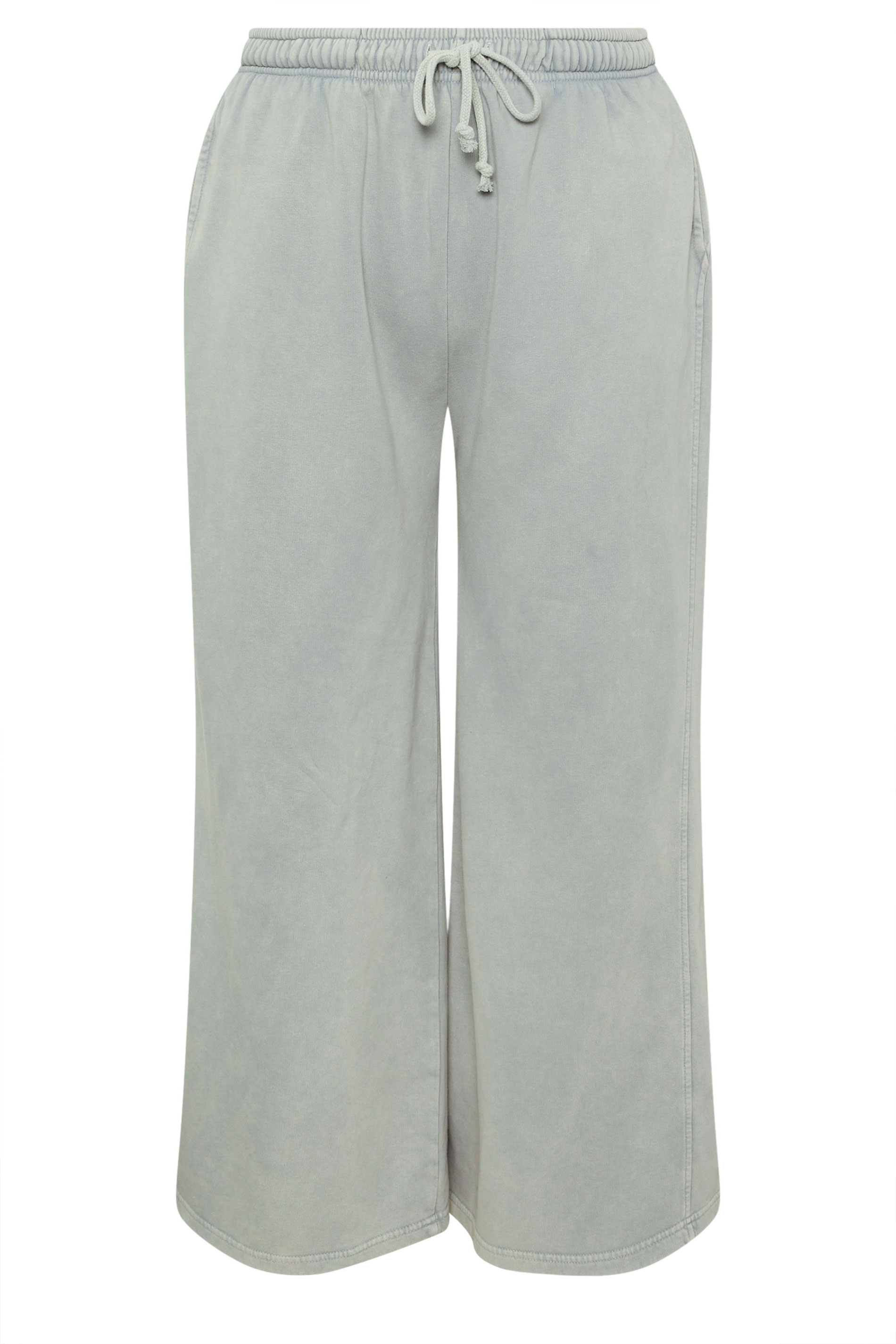 YOURS Plus Size Grey Wide Leg Joggers | Yours Clothing 5
