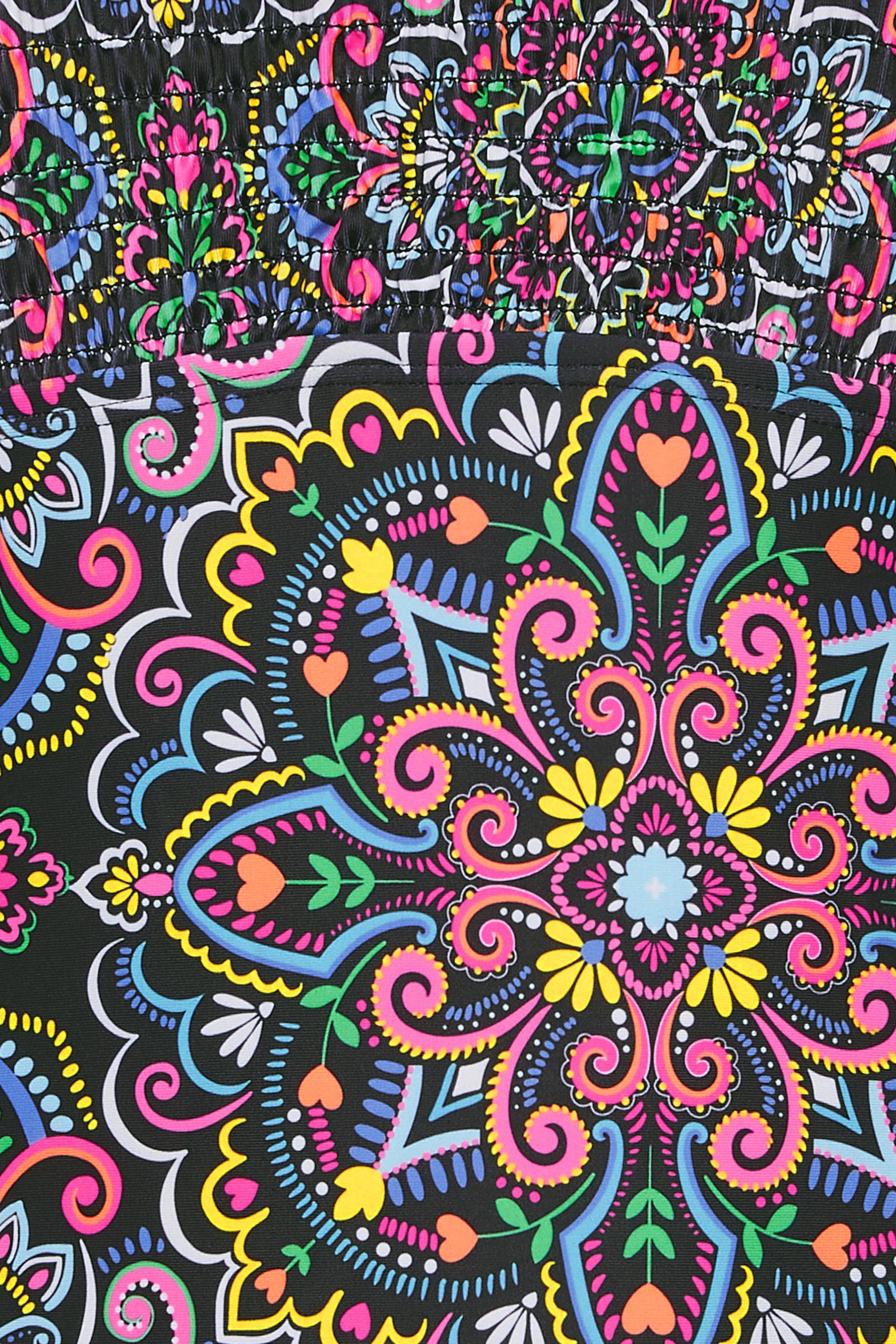 M&Co Black Tile Print Shirred Swimsuit | M&Co 8