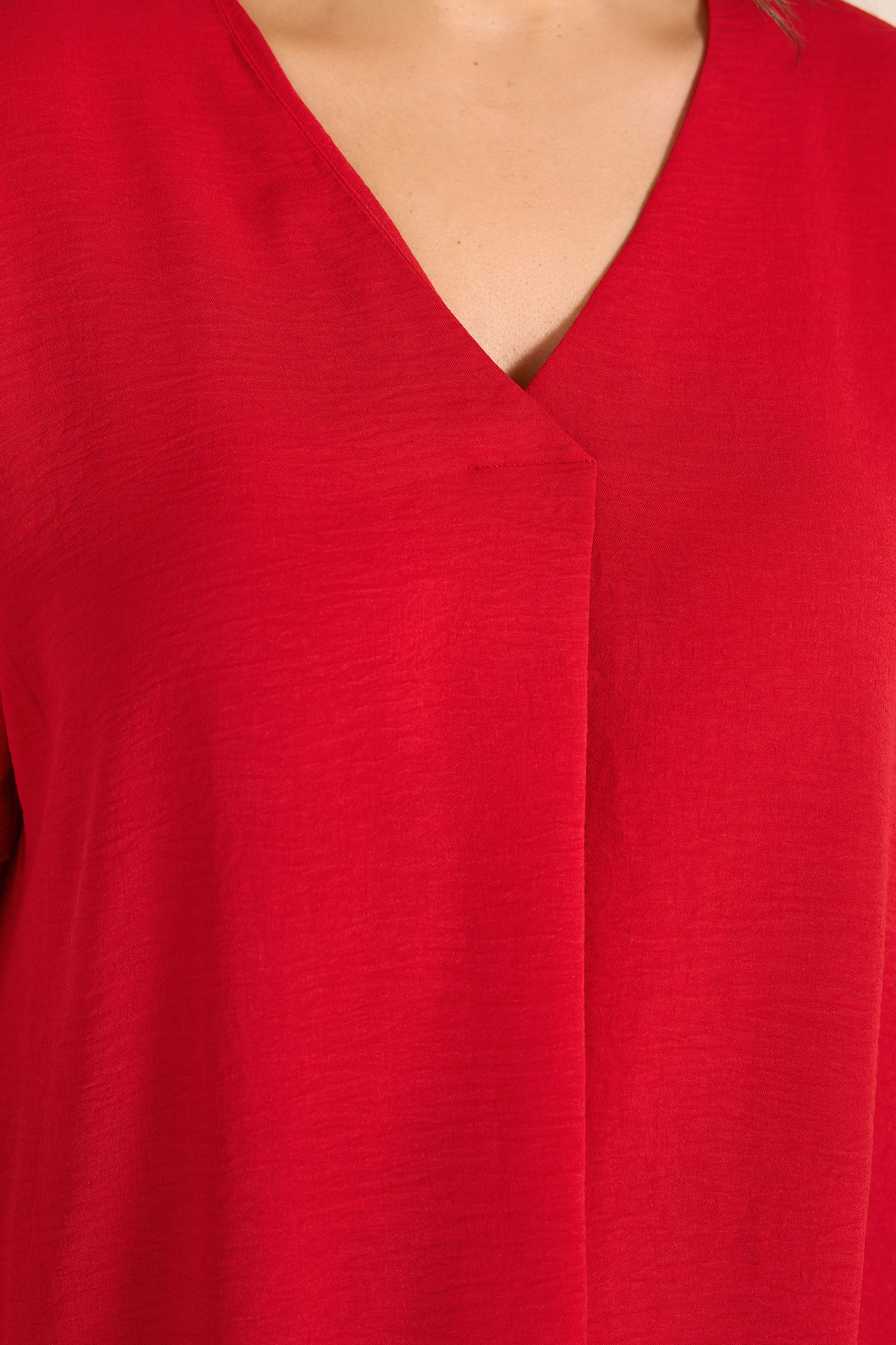 EVANS Plus Size Red Pleat Front Blouse | Evans  4