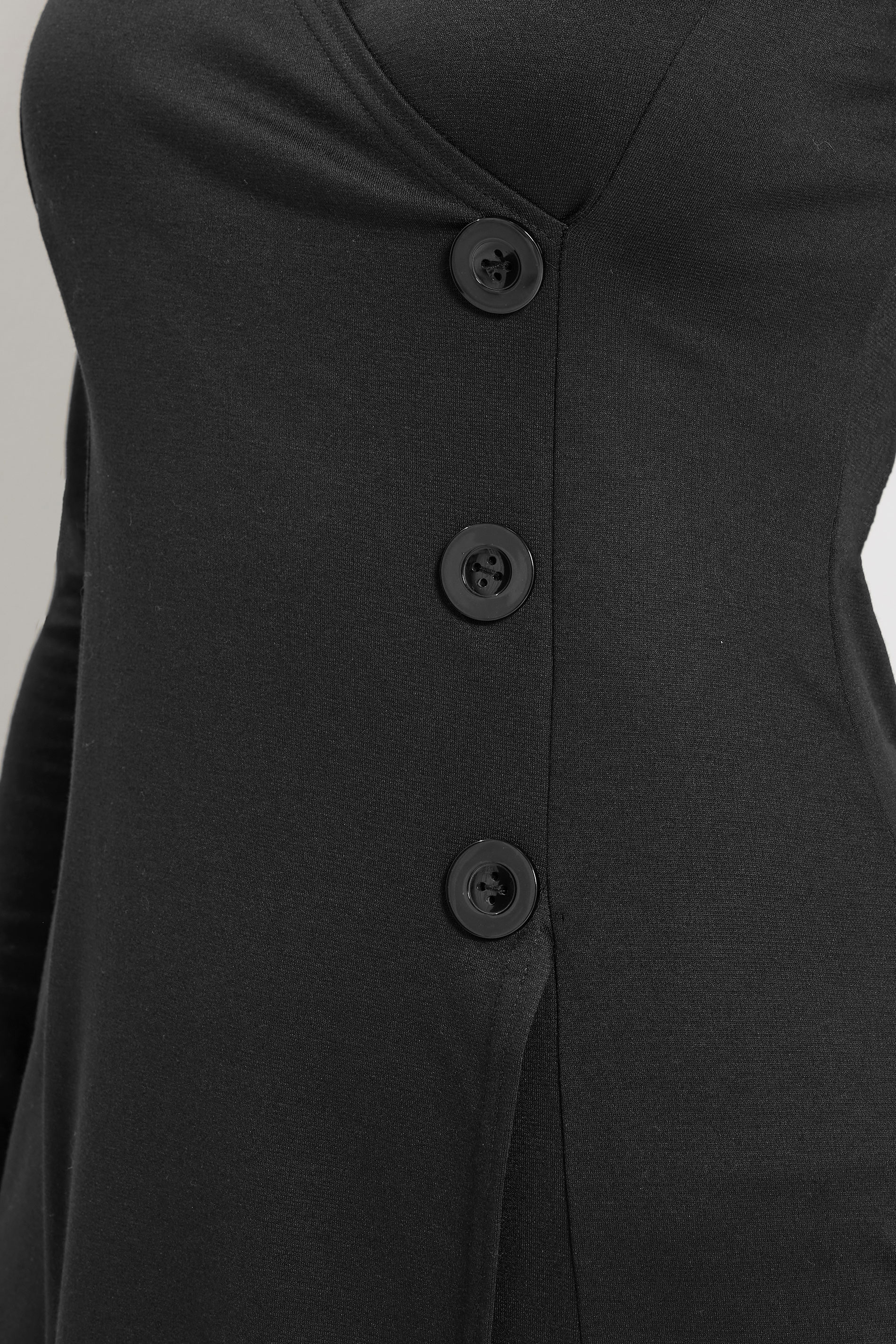 LTS Tall Women's Black Button Wrap Midi Dress | Long Tall Sally 4