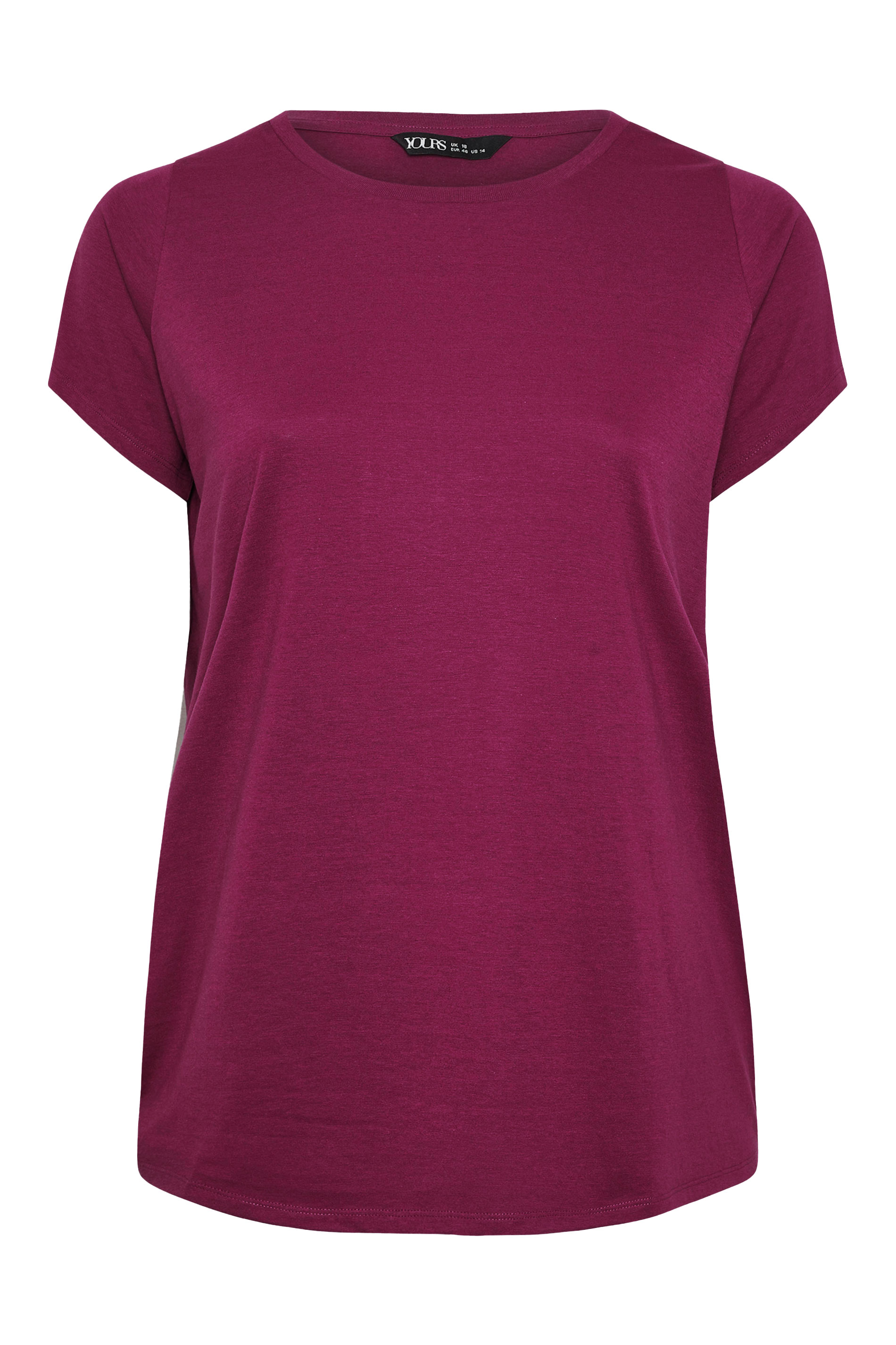 YOURS Plus Size 3 PACK Dark Pink Core T-Shirt Essentials Set | Yours Clothing 10