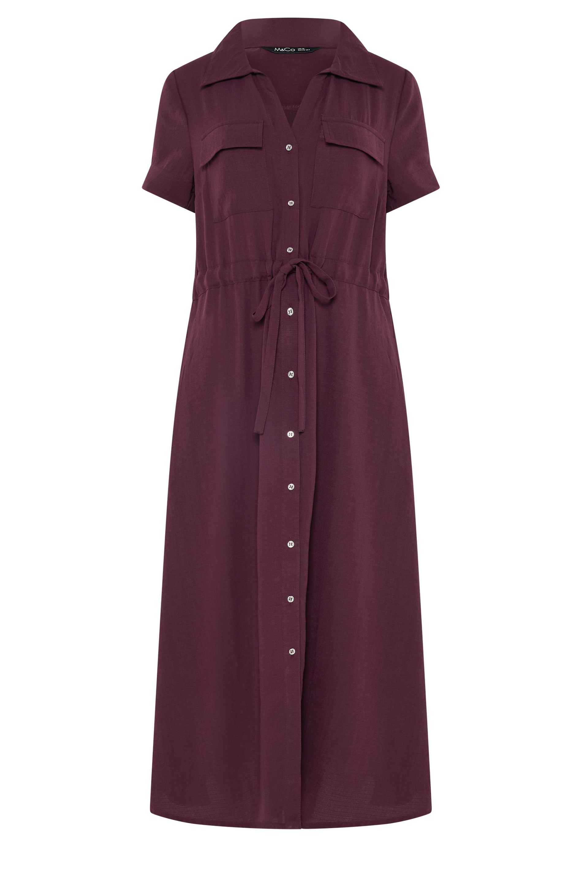 M&Co Berry Purple Utility Shirt Dress | M&Co 5