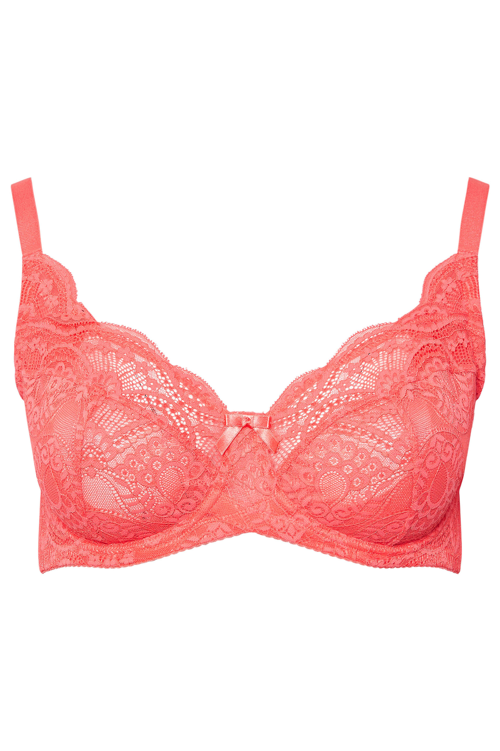 YOURSET 2 PACK Plus Size Black & Pink Lace Underwired Bras | Yours Clothing 9