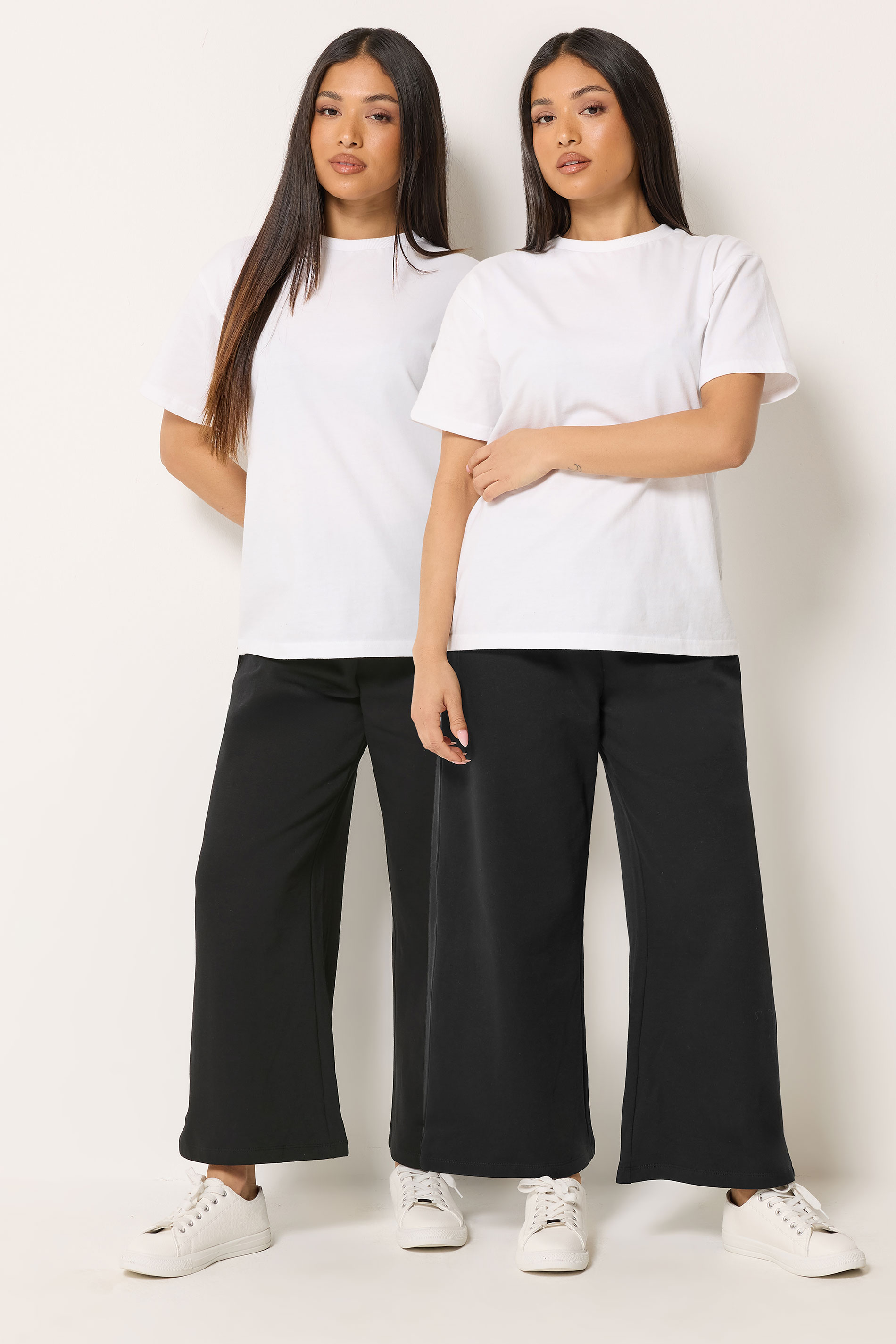 M&Co Petite 2 PACK Black Wide Leg Joggers | M&Co 1