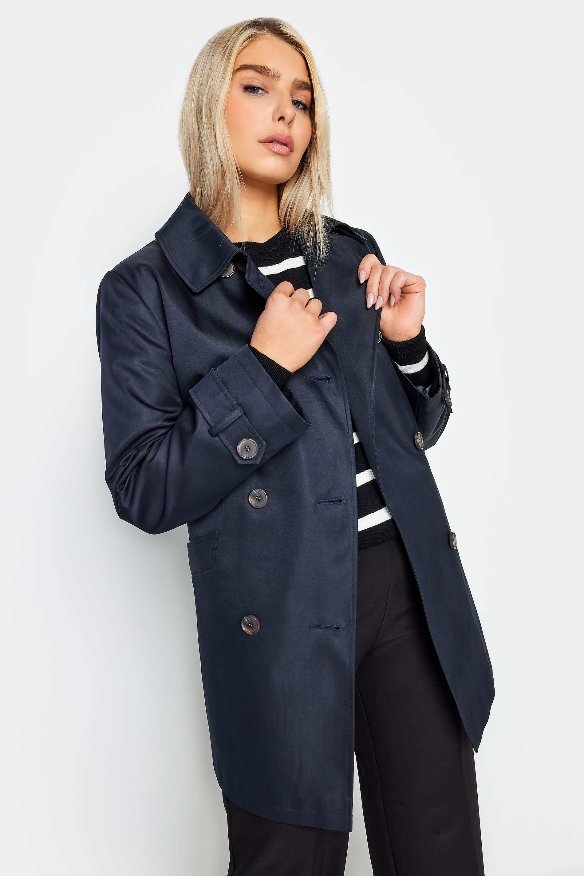 M&Co Navy Blue Trench Coat | M&Co