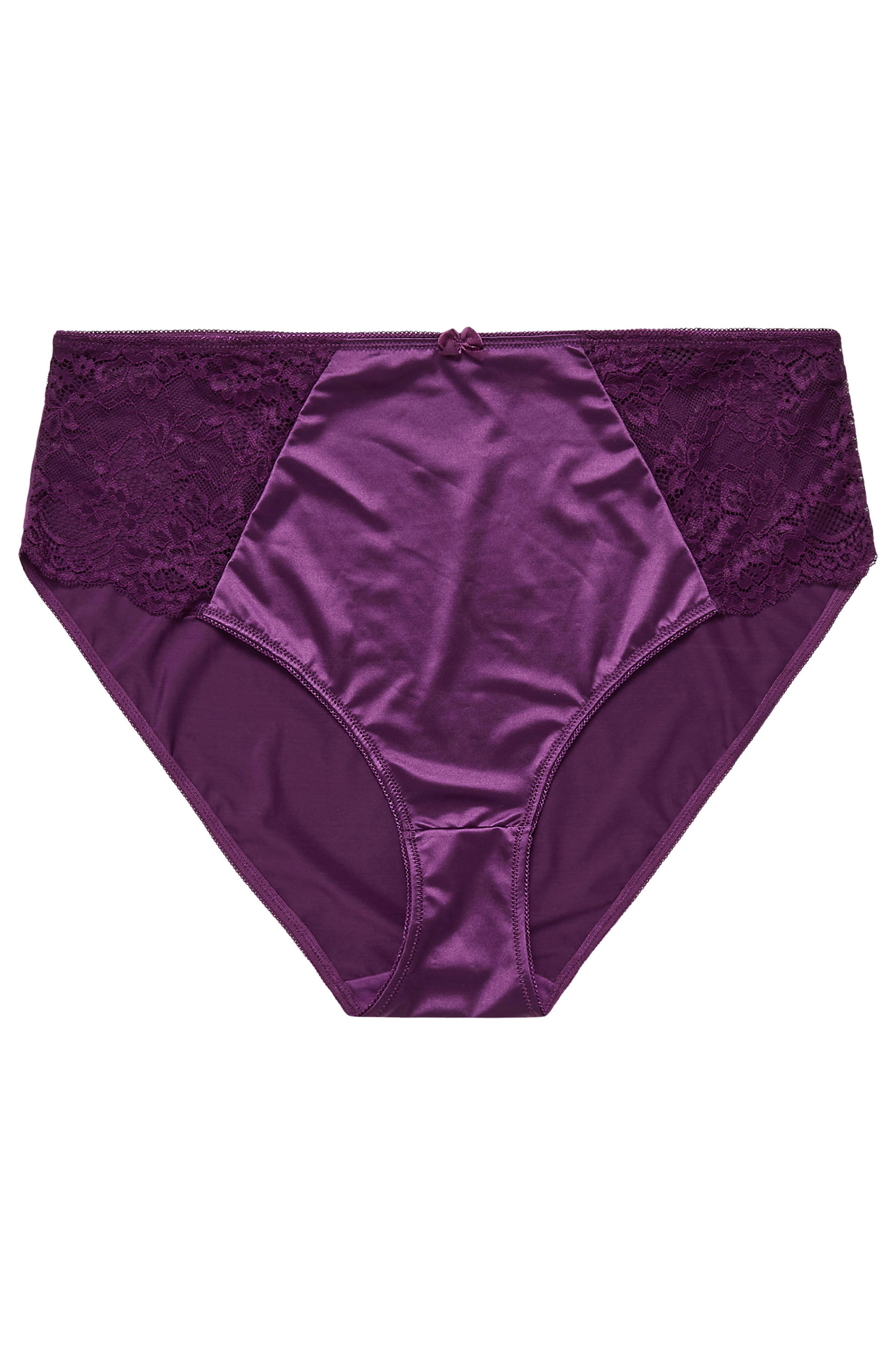 YOURS Plus Size Purple Satin Full Briefs | Yours Clothing 5