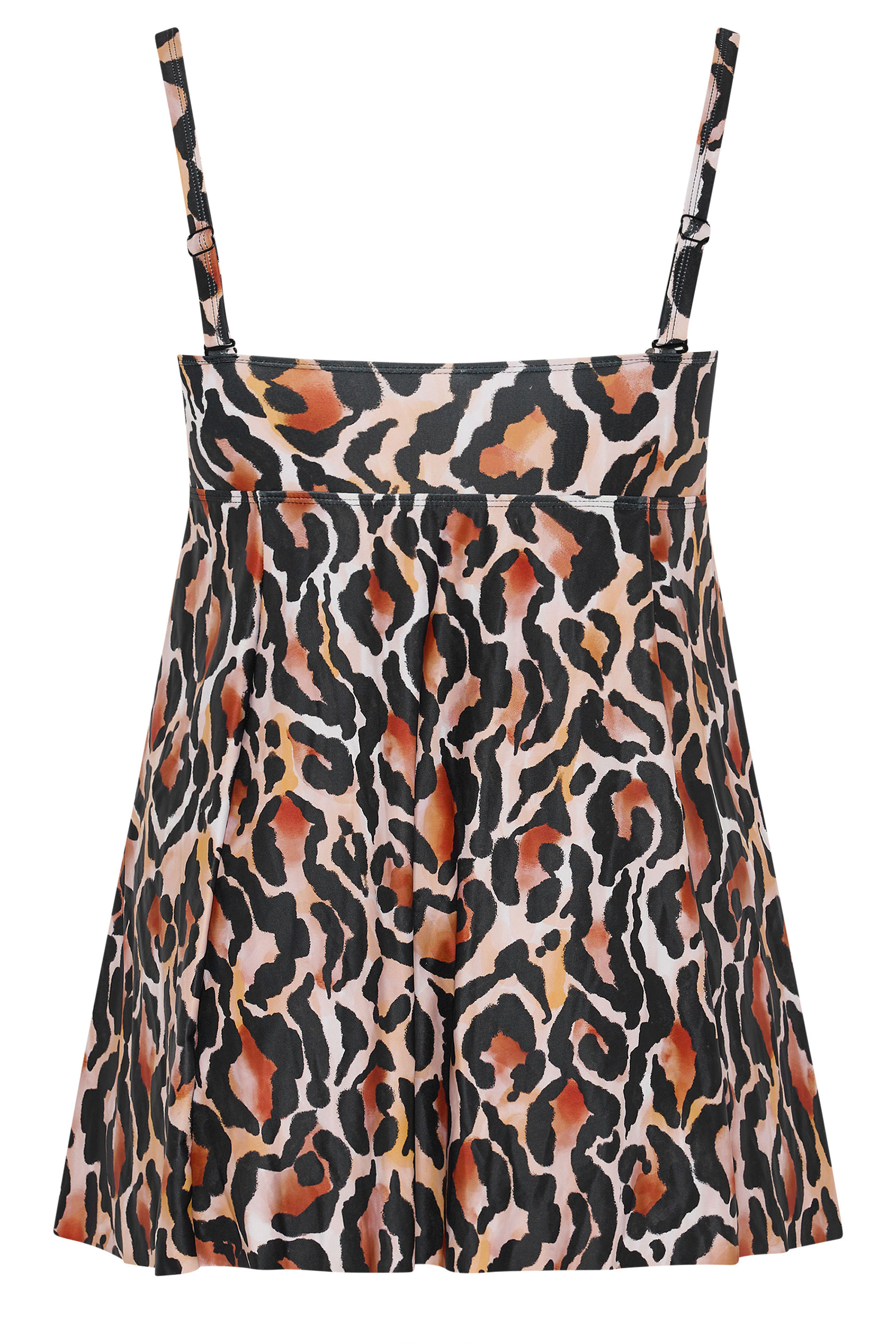 YOURS Plus Size Brown Leopard Print Tankini Top | Yours Clothing 9