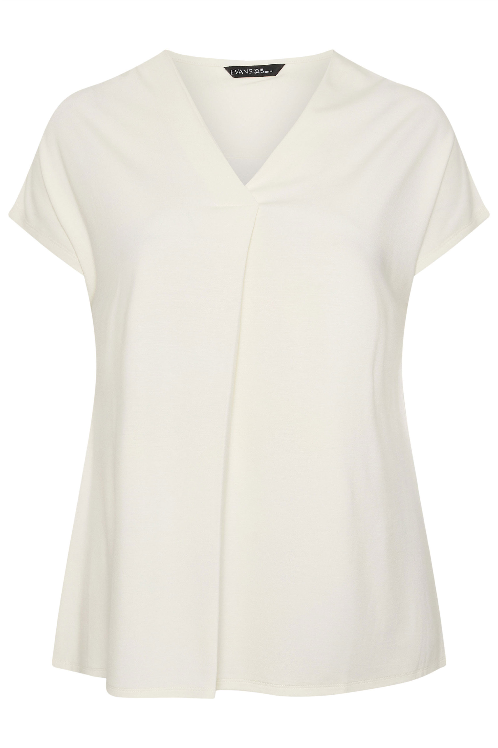 EVANS Curve Cream Premium Jersey Pleat Swing Top | Evans 5