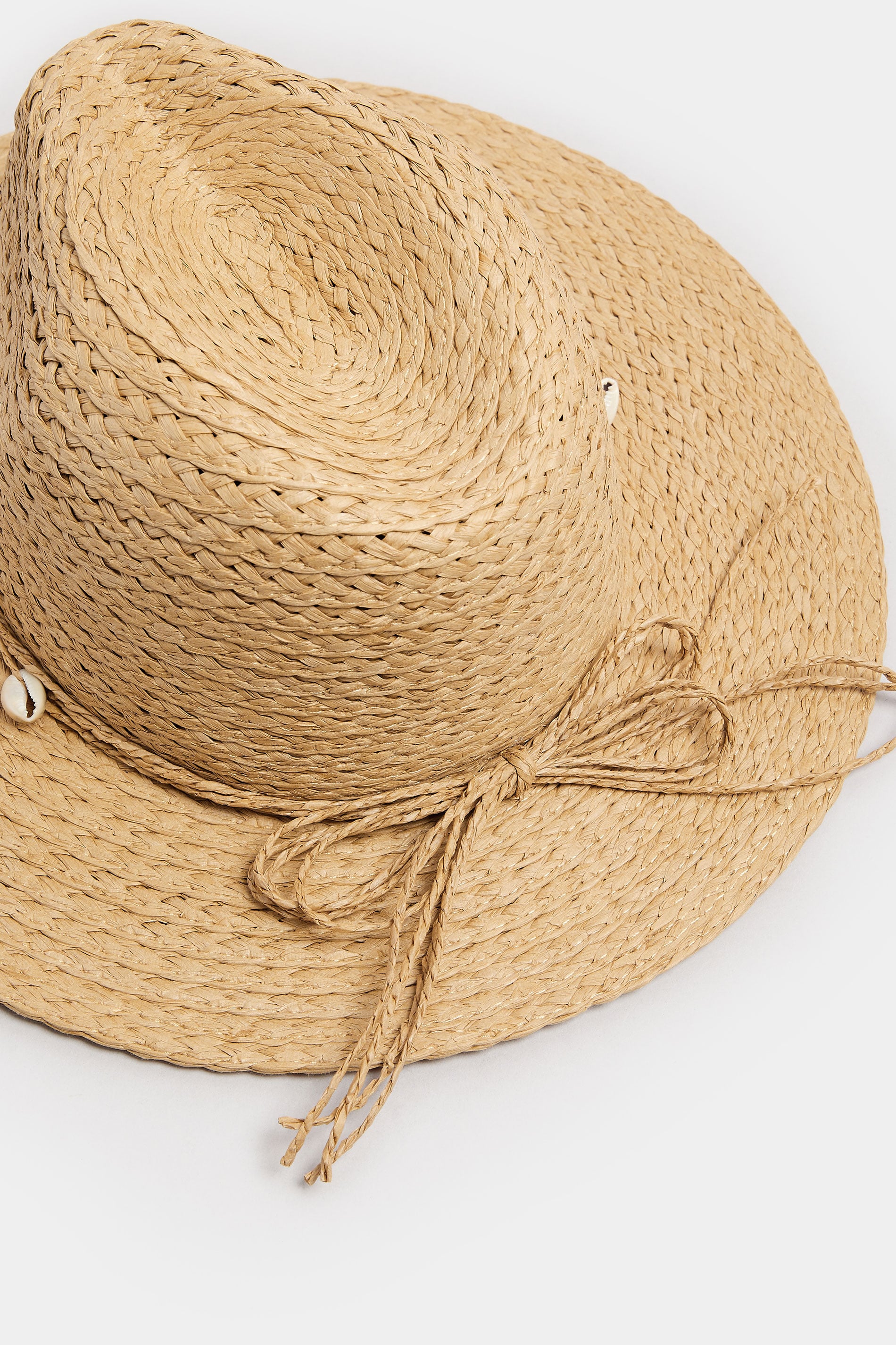 Natural Brown Shell Detail Straw Hat | Yours Clothing 2