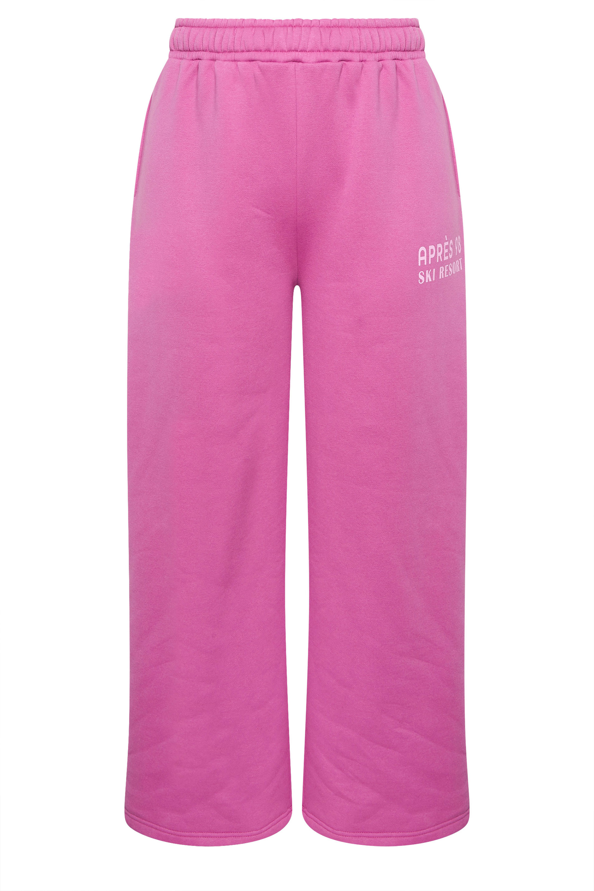 LIMITED COLLECTION Plus Size Pink 'Après 98' Wide Leg Joggers | Yours Clothing 5