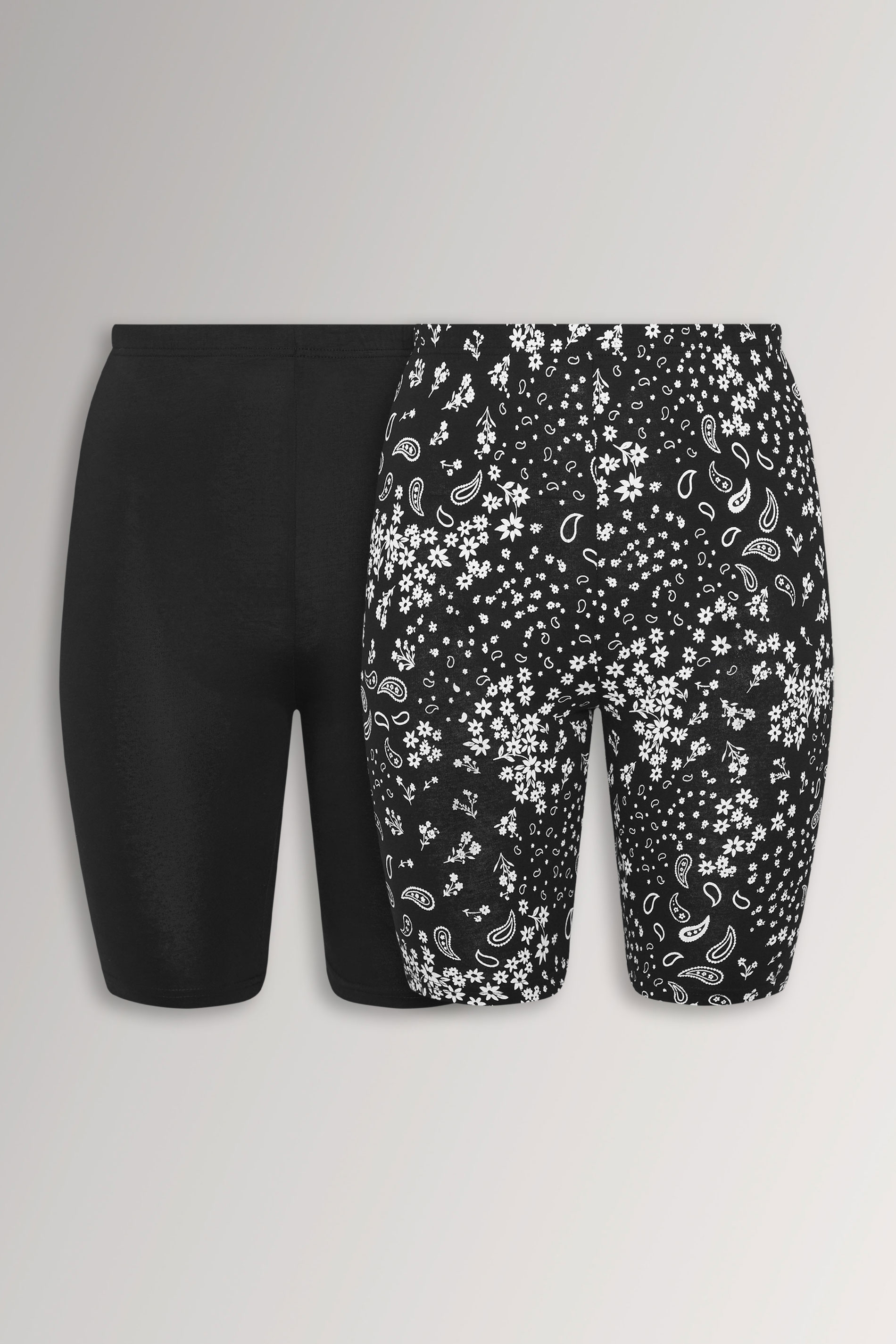 YOURSET 2 PACK Plus Size Black Paisley Print Cycling Shorts | Yours Clothing 3