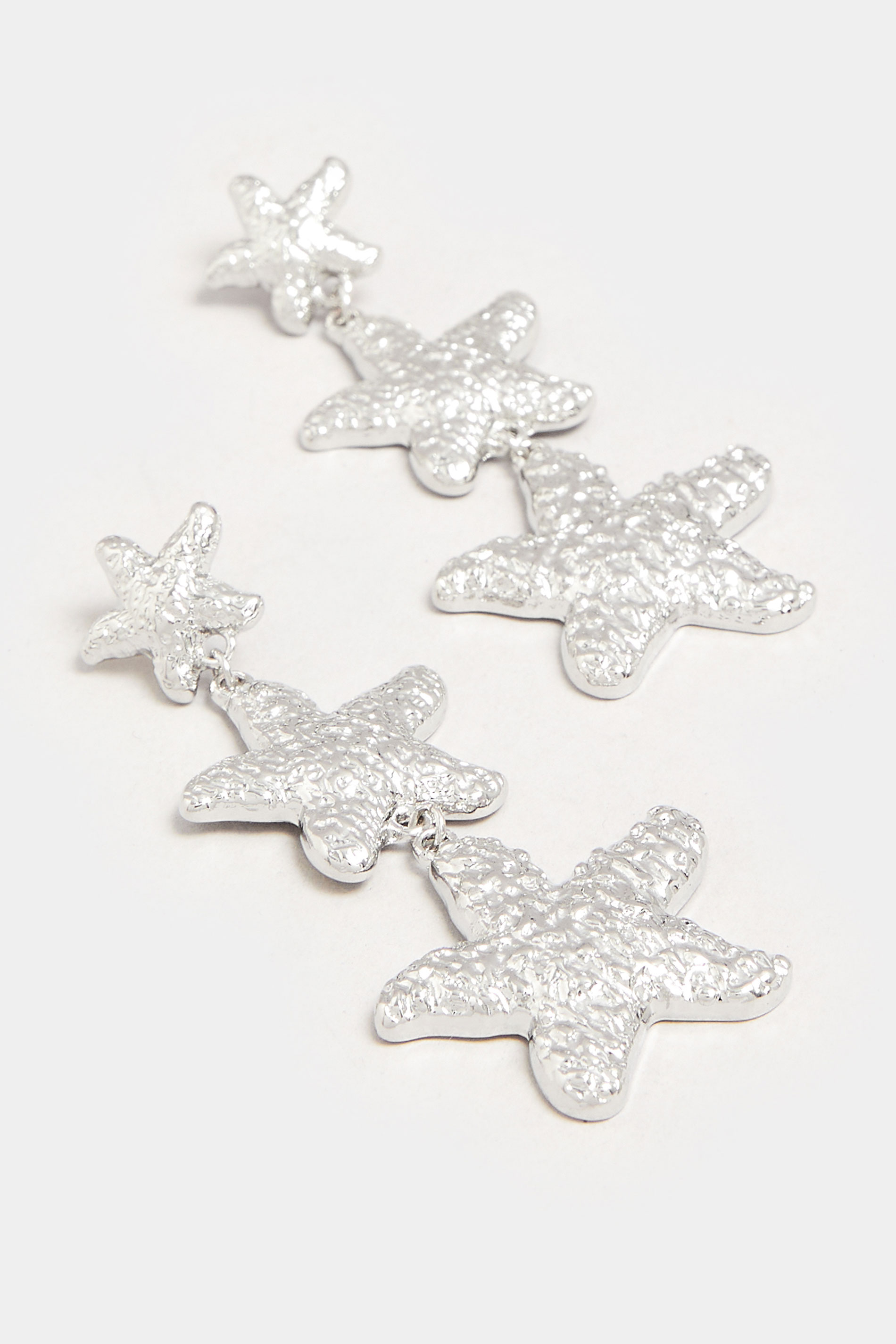 Silver Tone Starfish Drop Earrings | Yours Clothing 2
