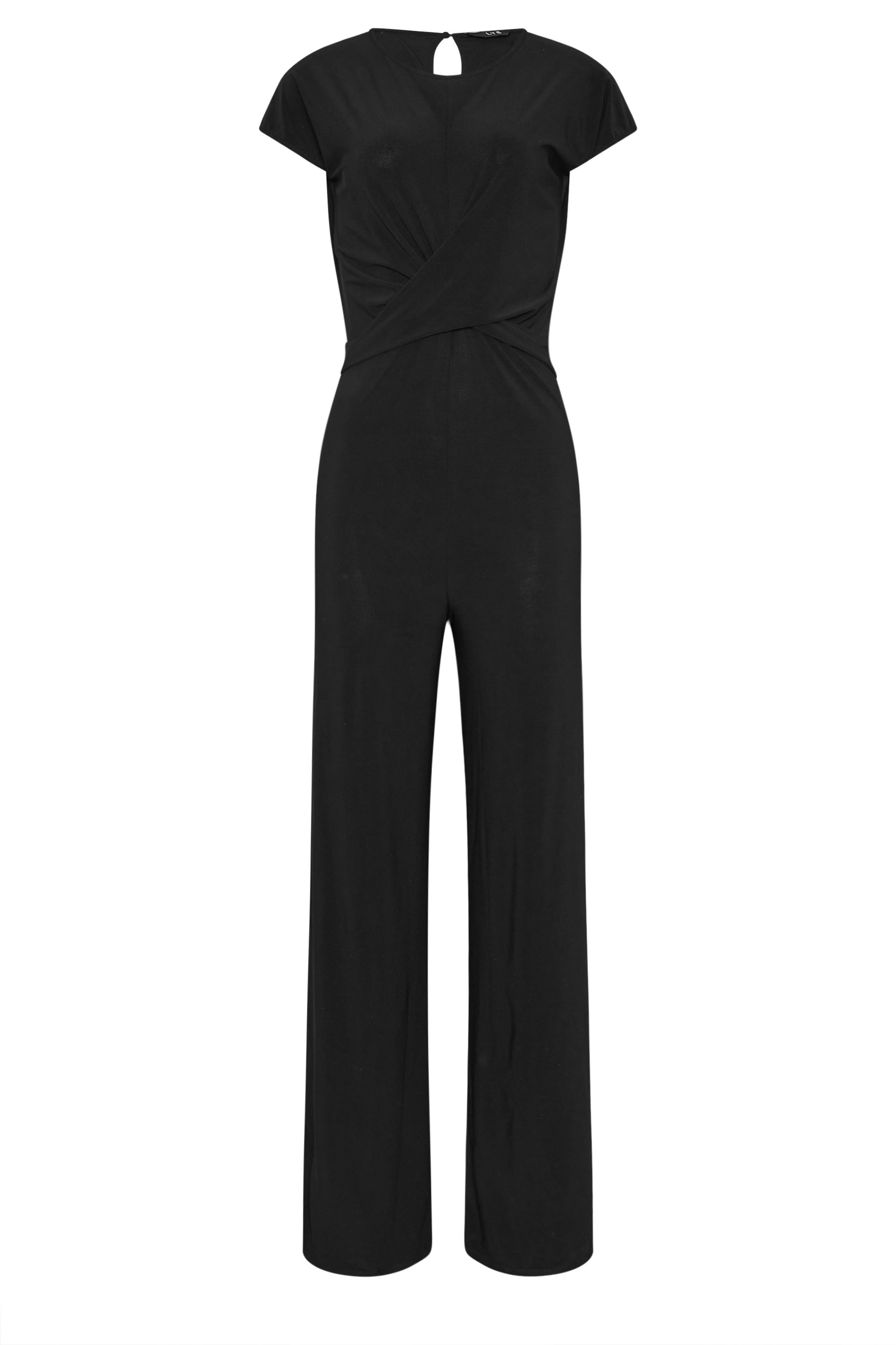 LTS Tall Black Twist Front Wide Leg Jumpsuit | Long Tall Sally 5