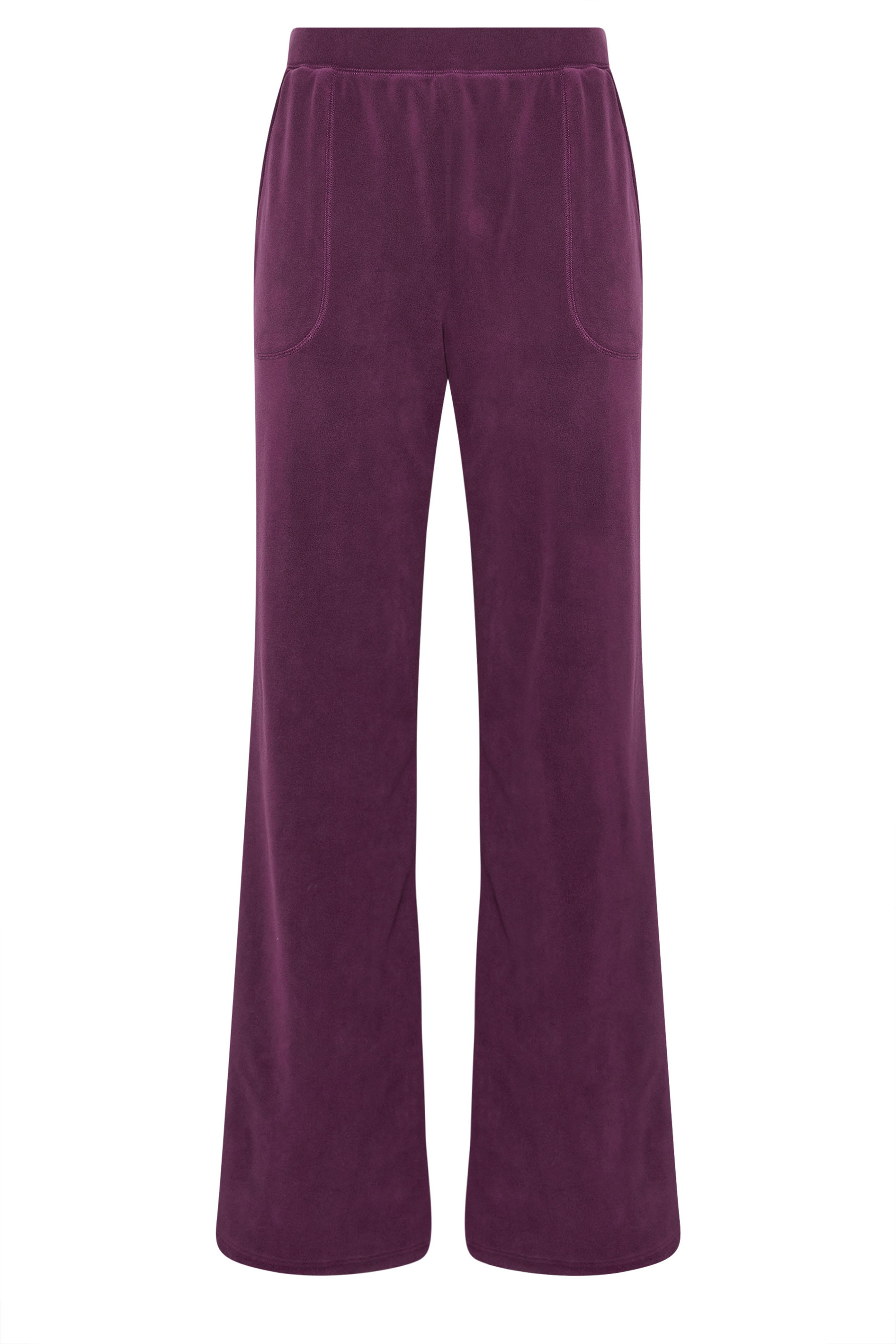 LTS Tall Women's Burgundy Red Microfleece Wide Leg Trousers | Long Tall Sally 6