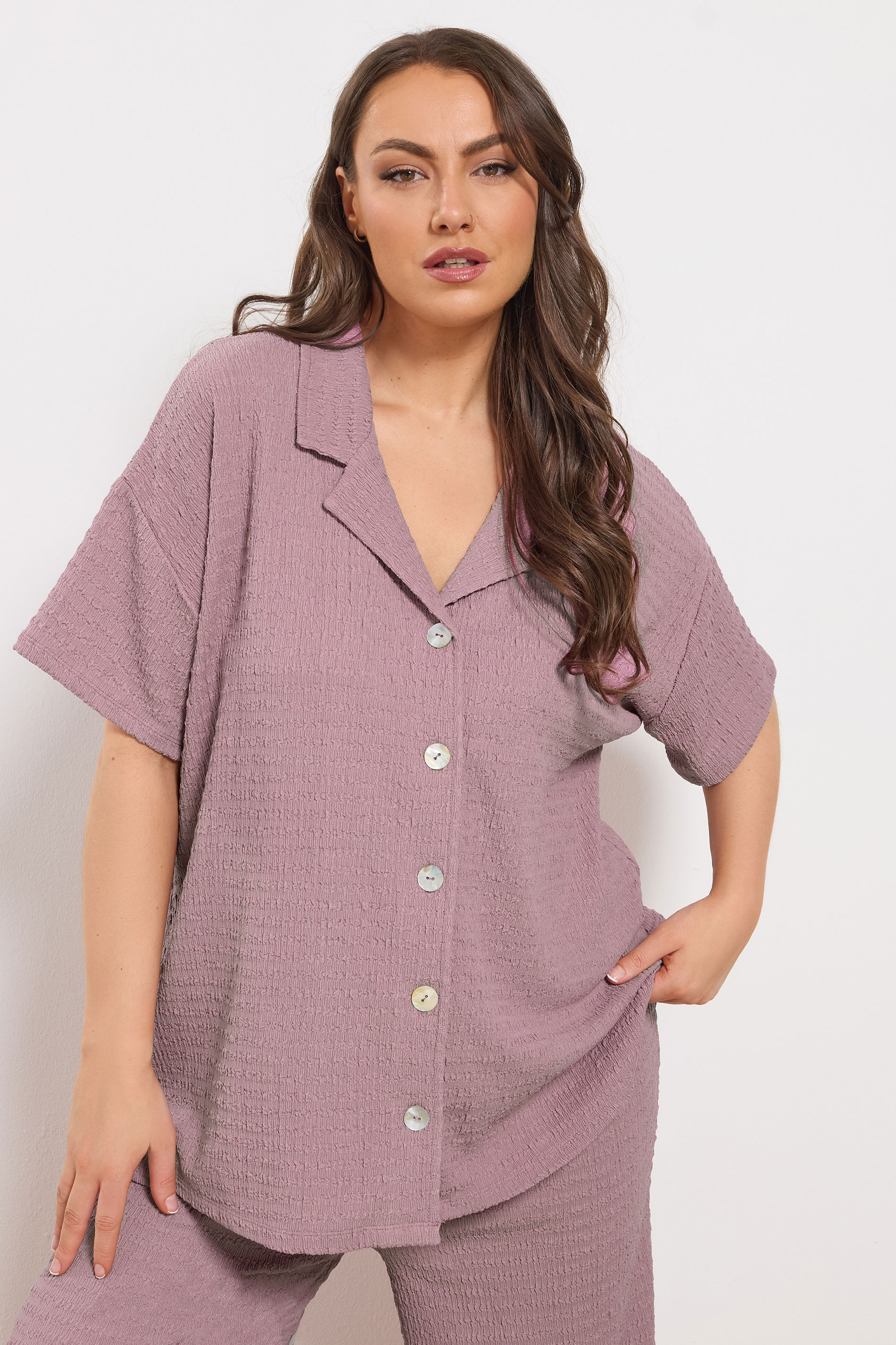 YOURS Plus Size Pink Textured Shirt | Yours Clothing 3